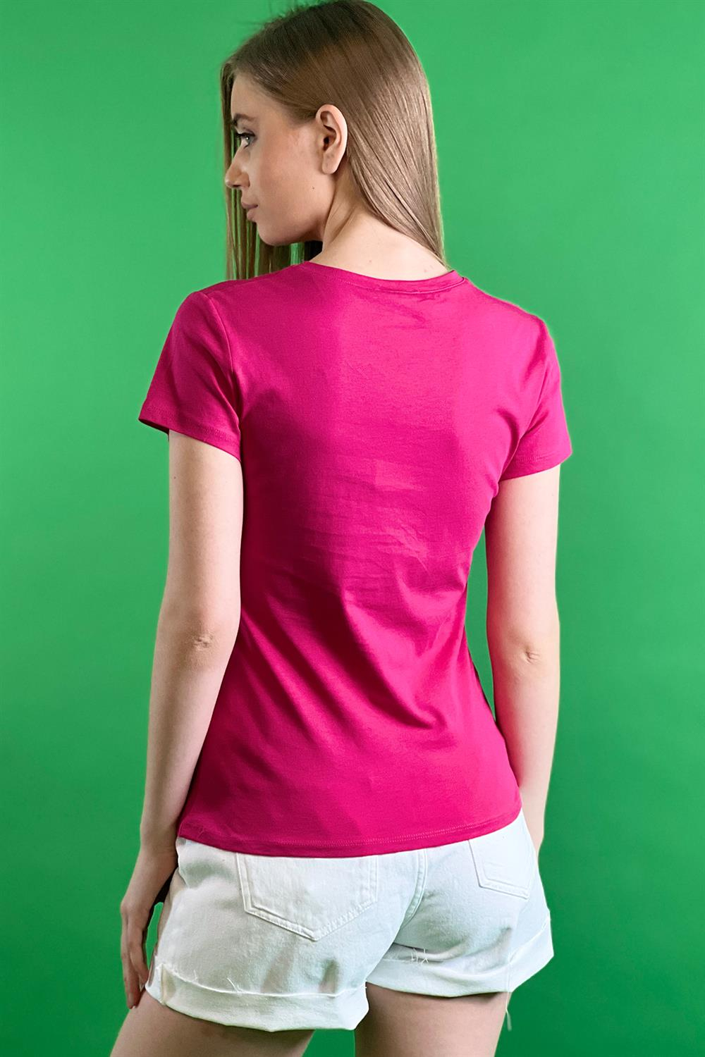 Bisiklet Yaka Basic Tshirt 100% Cotton-15520-00