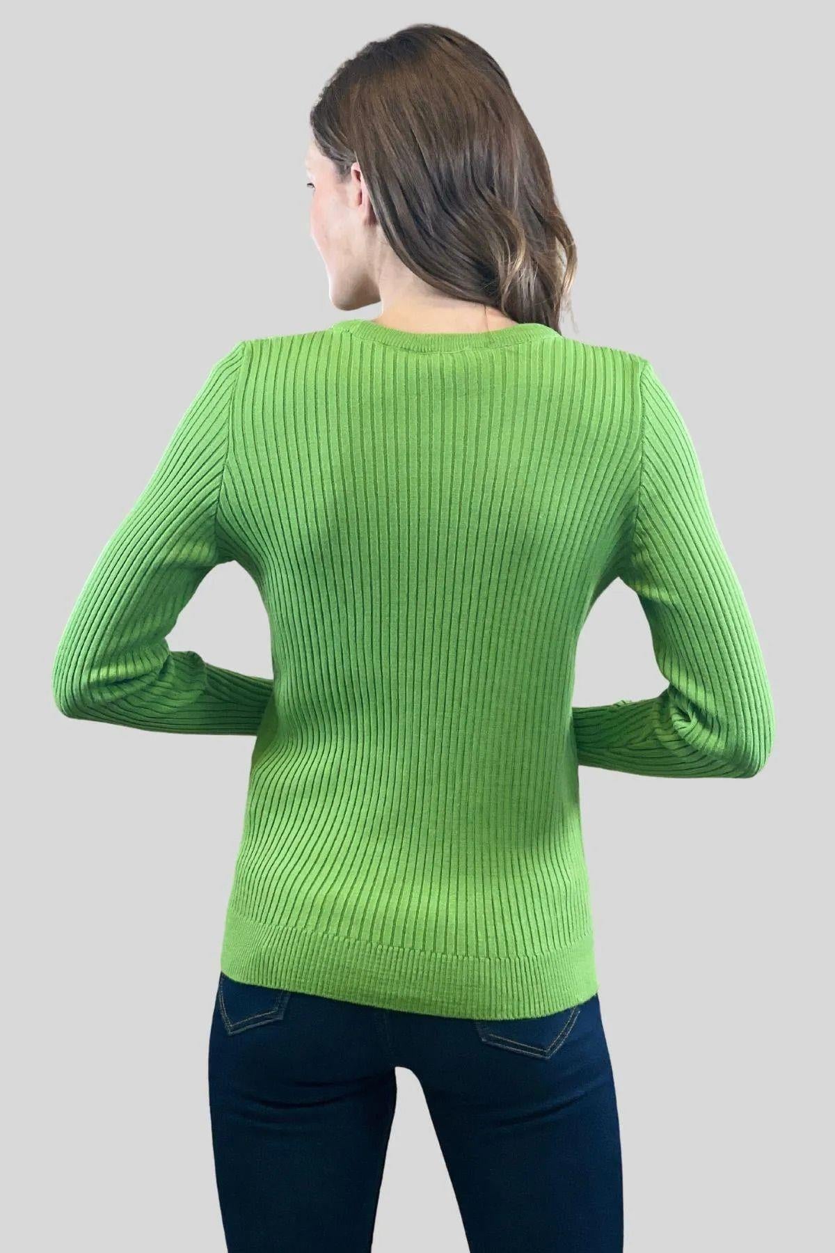 Kadın 2 Li Uzun Bisiklet Yaka Basic Düz Triko Kazak-32810-02LİYB-SM