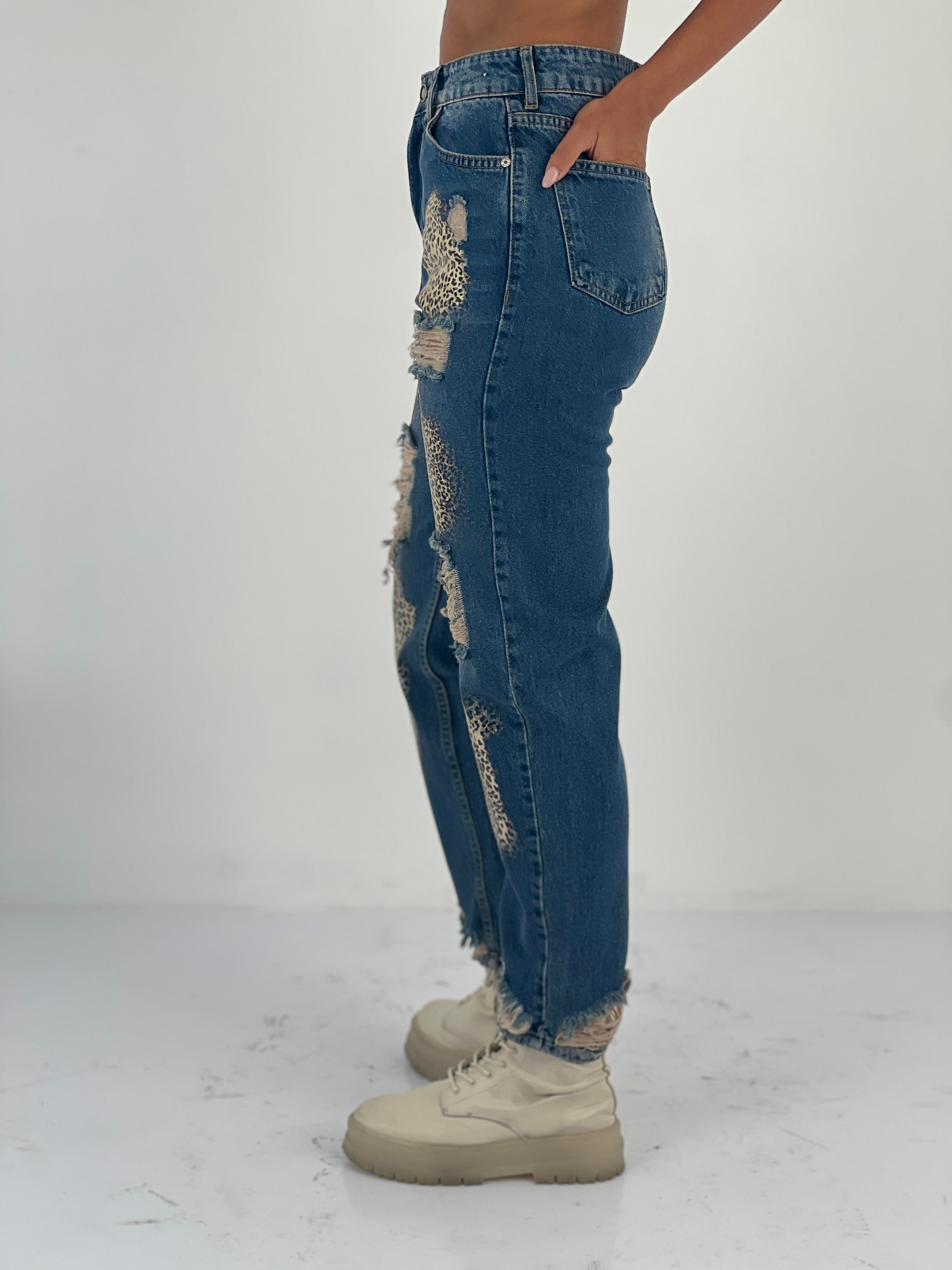 Kadın Aksesuar Detaylı Yüksek Bel Mom Jean Pantolon-72738-76