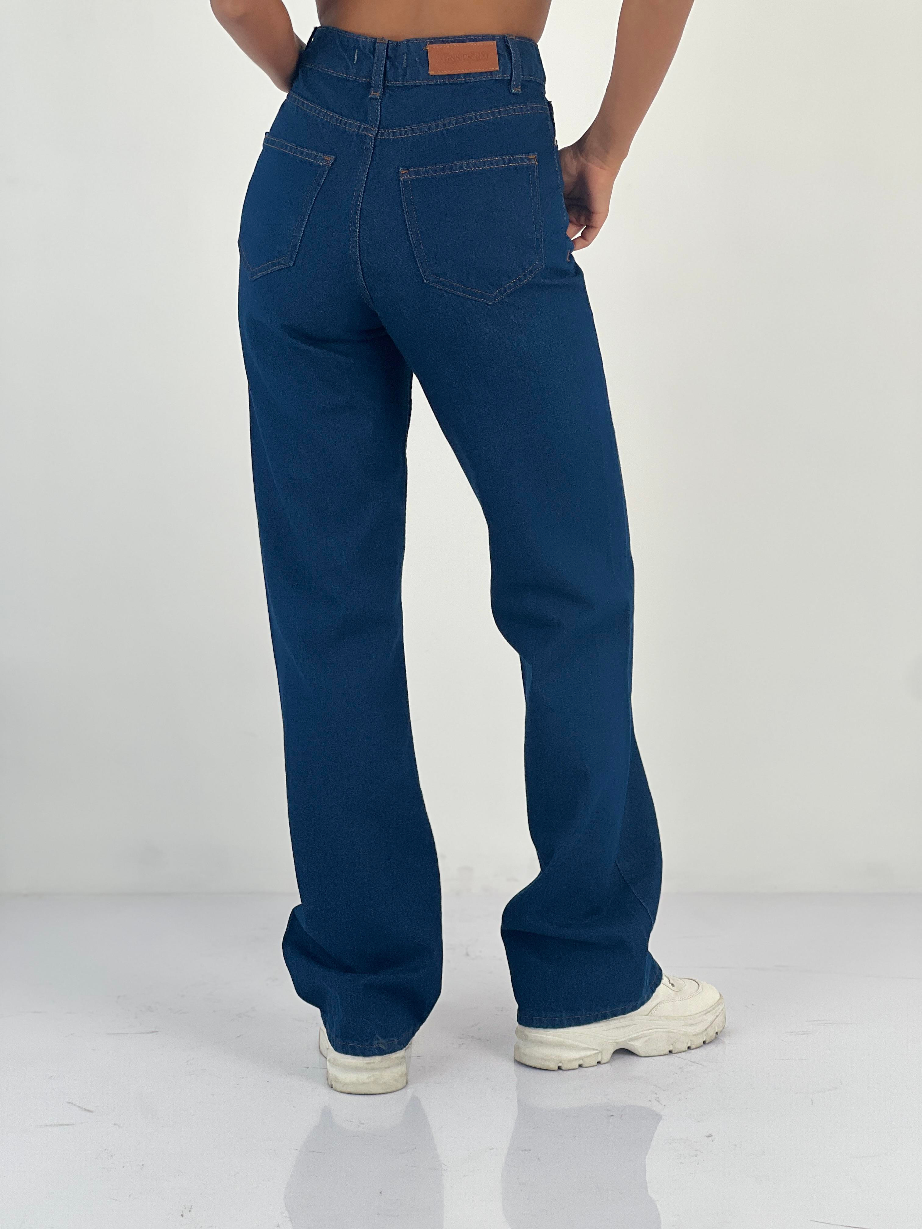 Kadın Yüksek Bel Bol Paça Jean Pantolon-75450