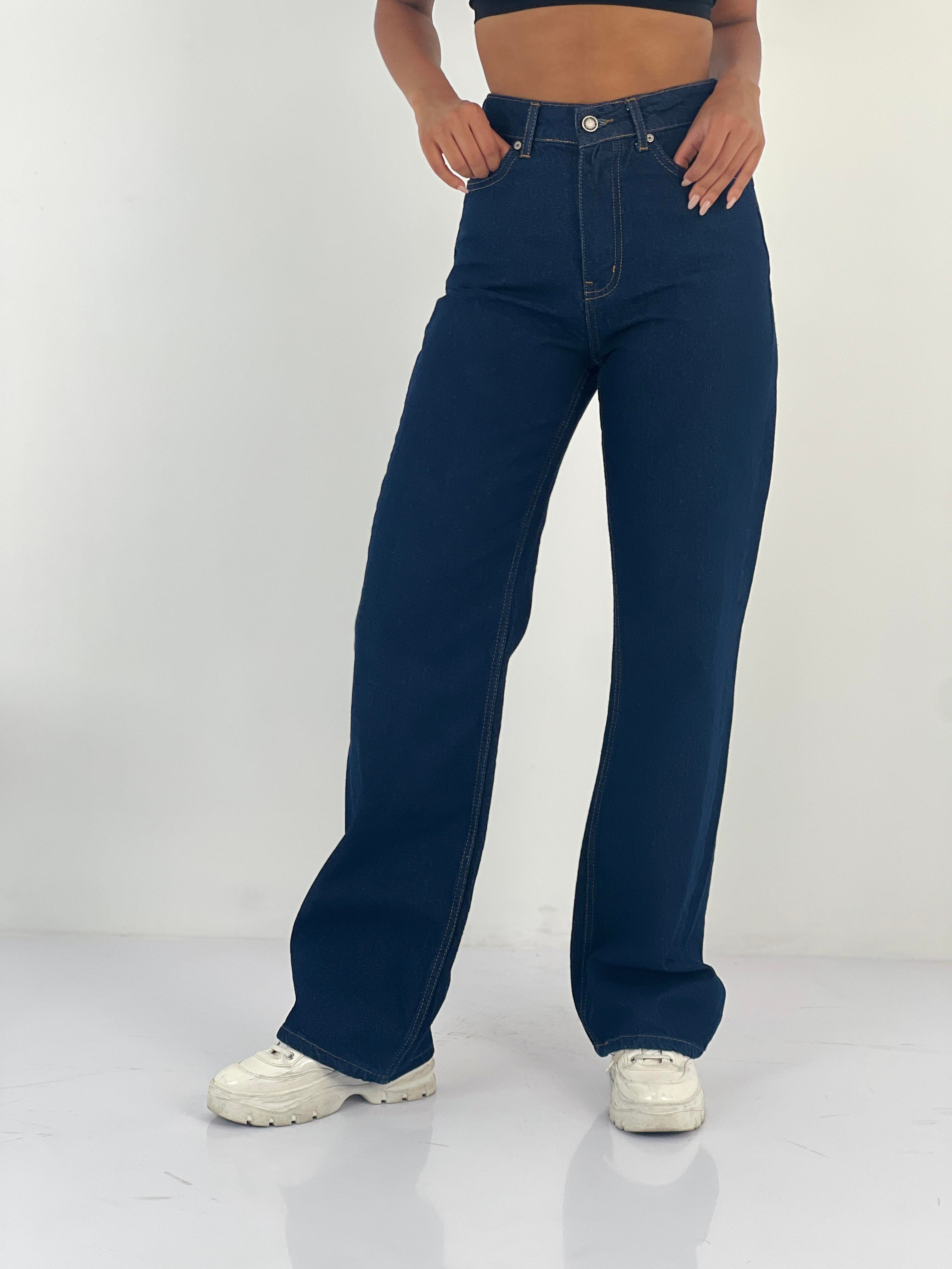 Kadın Yüksek Bel Bol Paça Jean Pantolon-75450