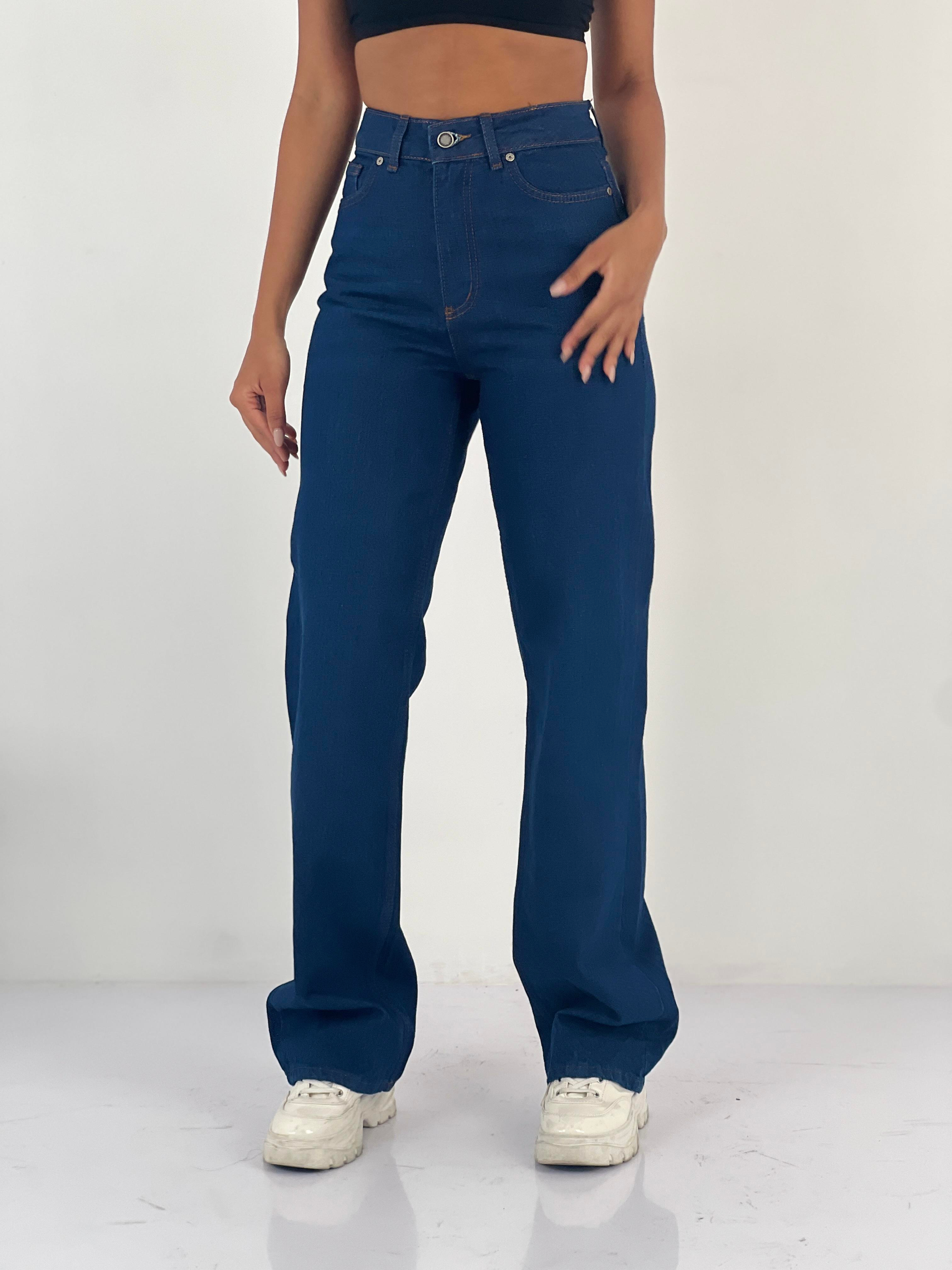 Kadın Yüksek Bel Bol Paça Jean Pantolon-75450