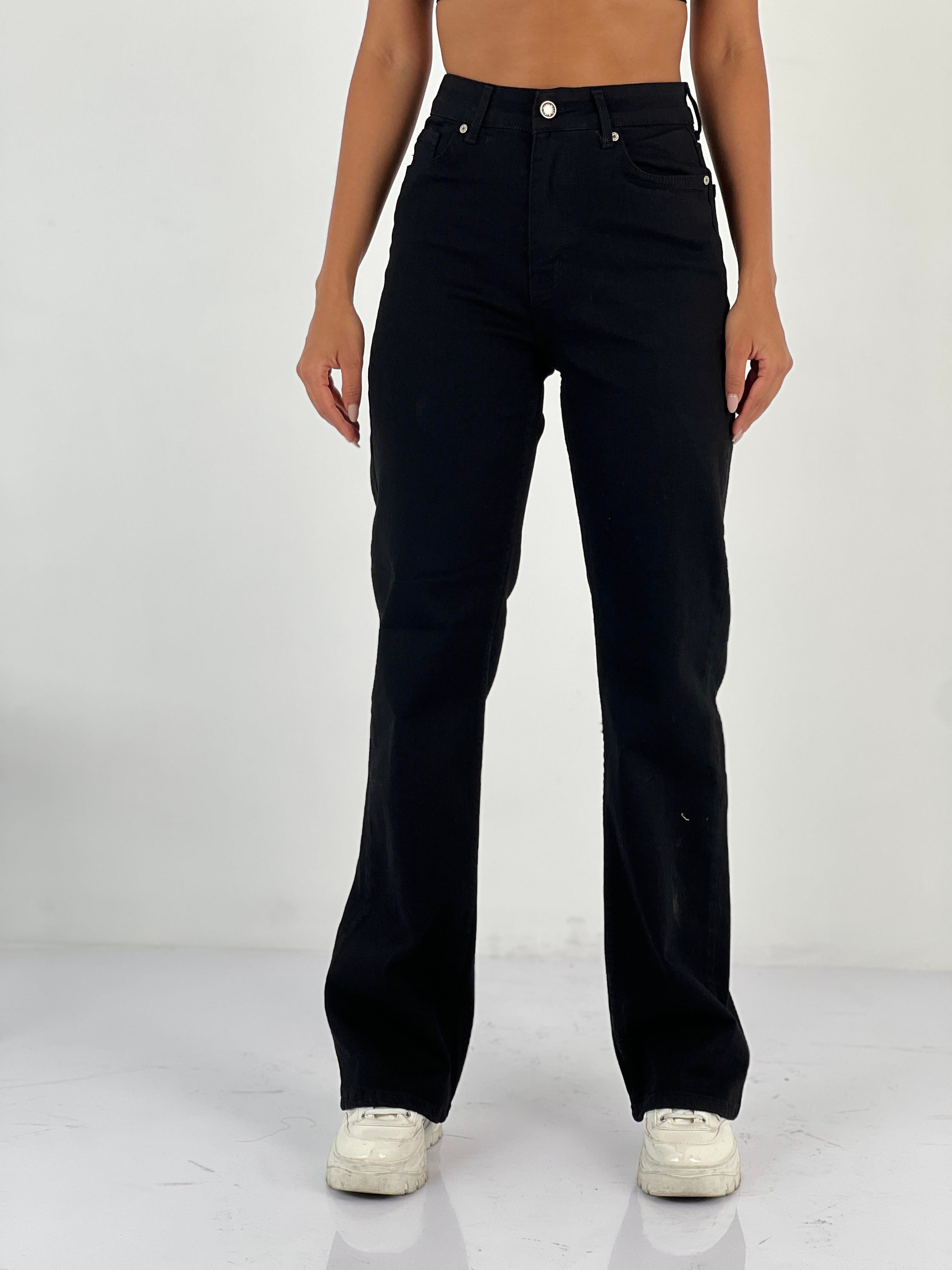 Kadın Yüksek Bel Bol Paça Jean Pantolon-75450