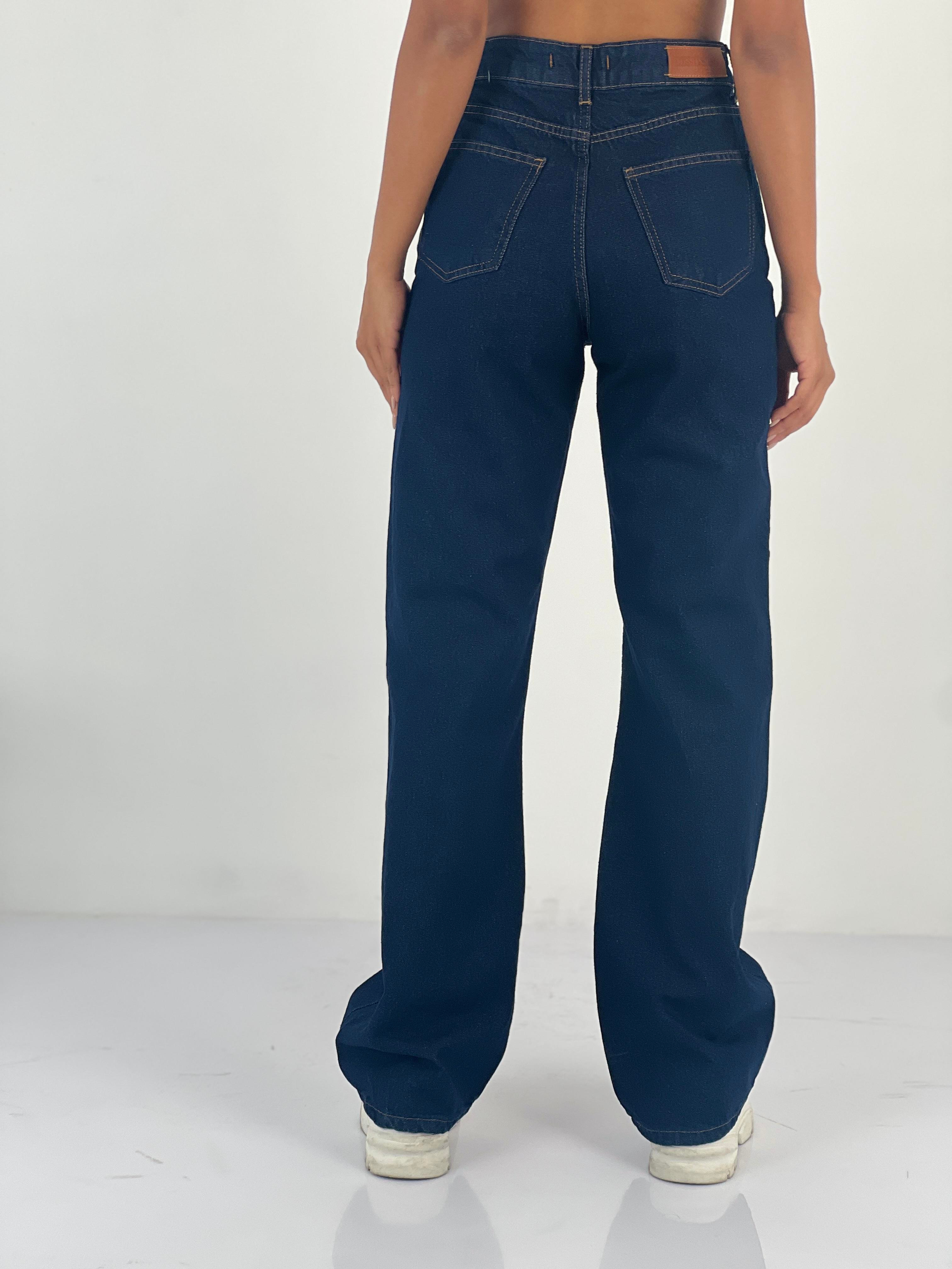 Kadın Yüksek Bel Bol Paça Jean Pantolon-75450