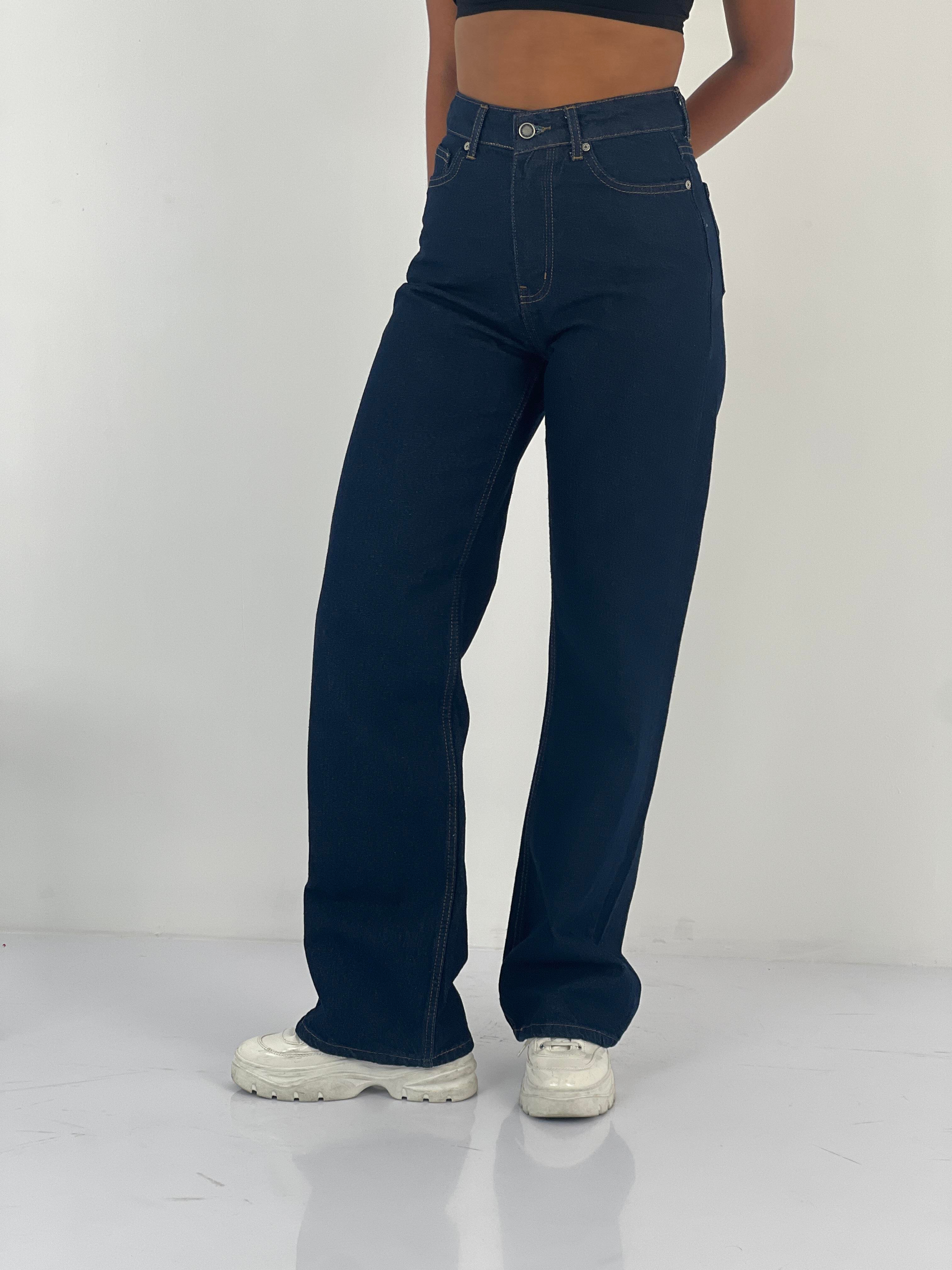 Kadın Yüksek Bel Bol Paça Jean Pantolon-75450