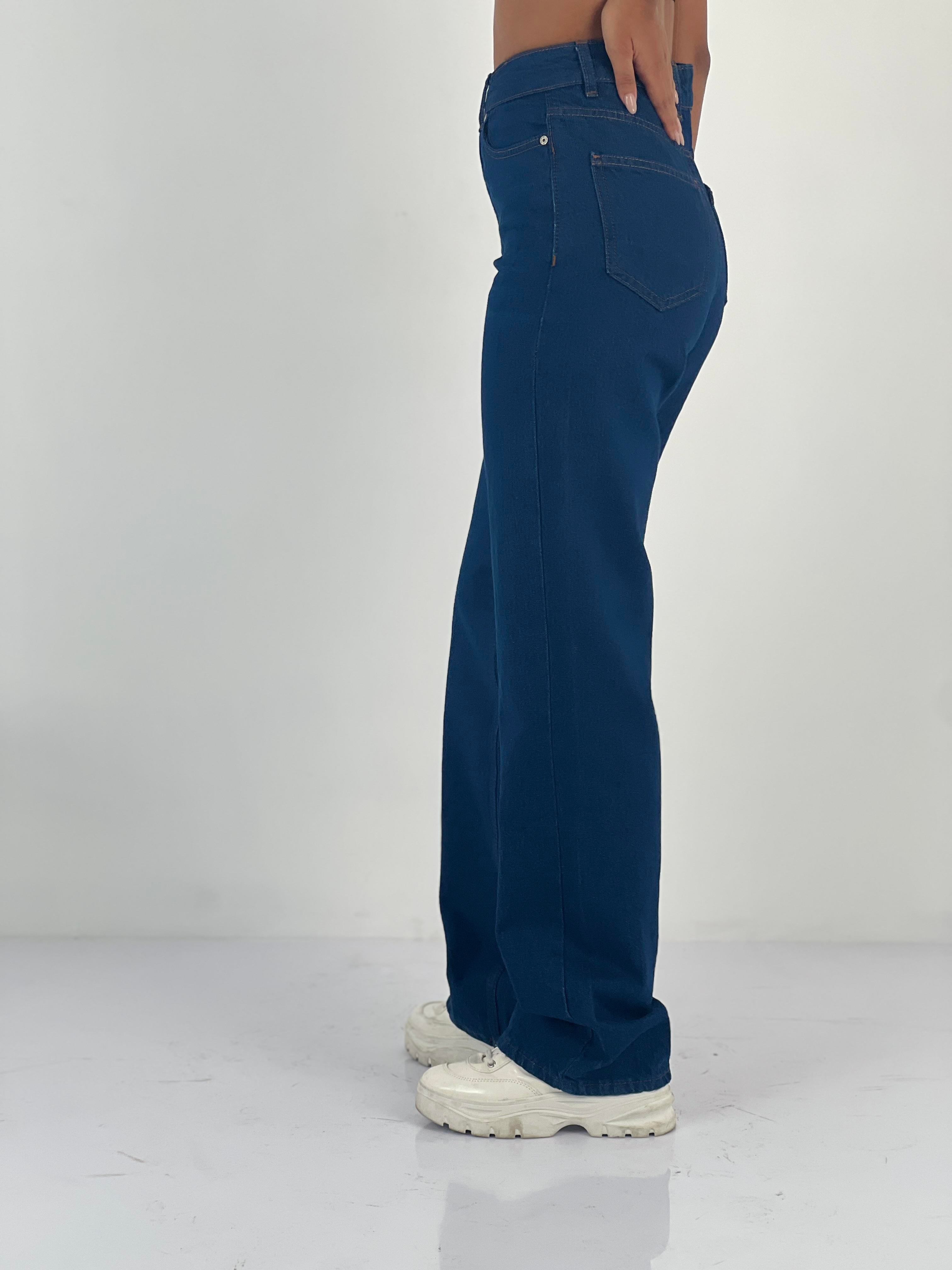 Kadın Yüksek Bel Bol Paça Jean Pantolon-75450