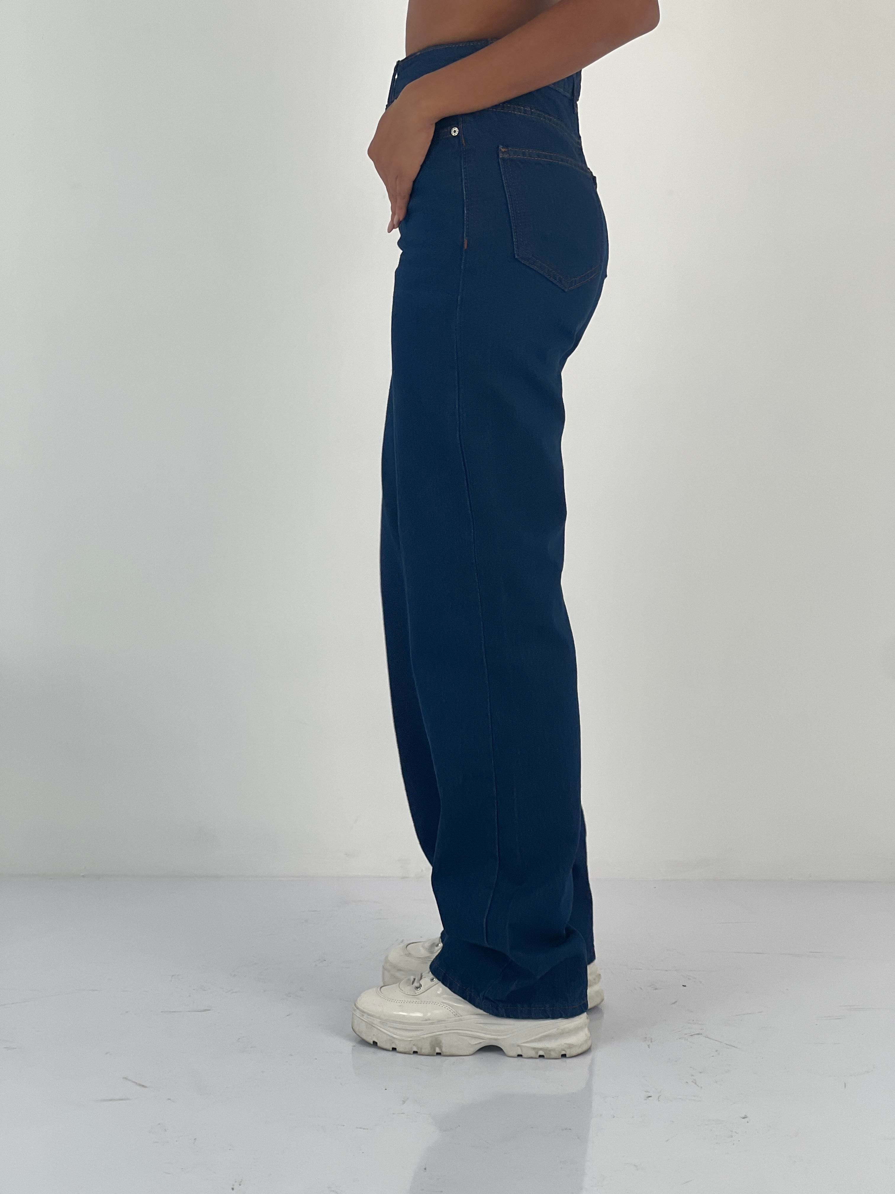 Kadın Yüksek Bel Bol Paça Jean Pantolon-75450