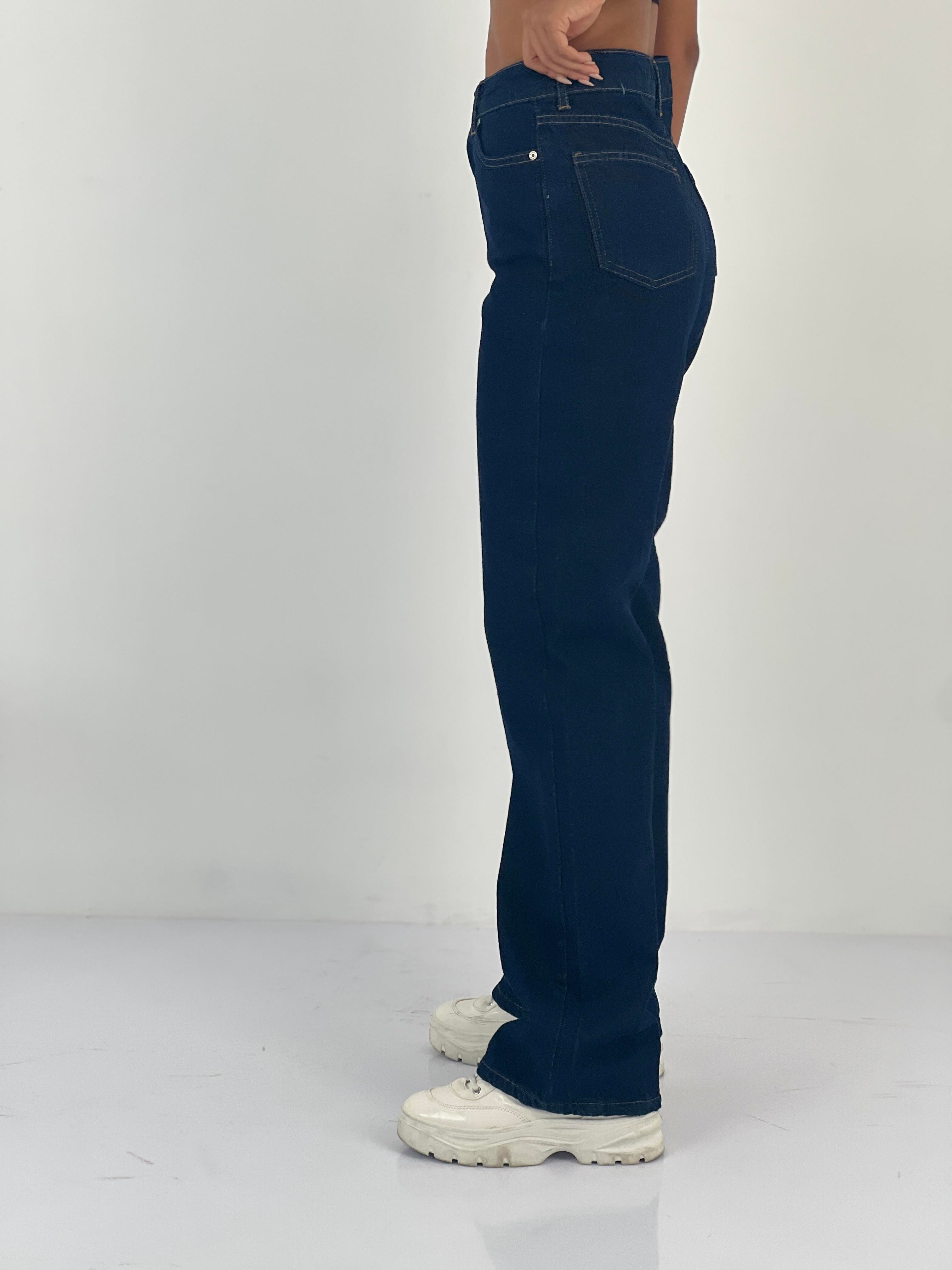 Kadın Yüksek Bel Bol Paça Jean Pantolon-75450