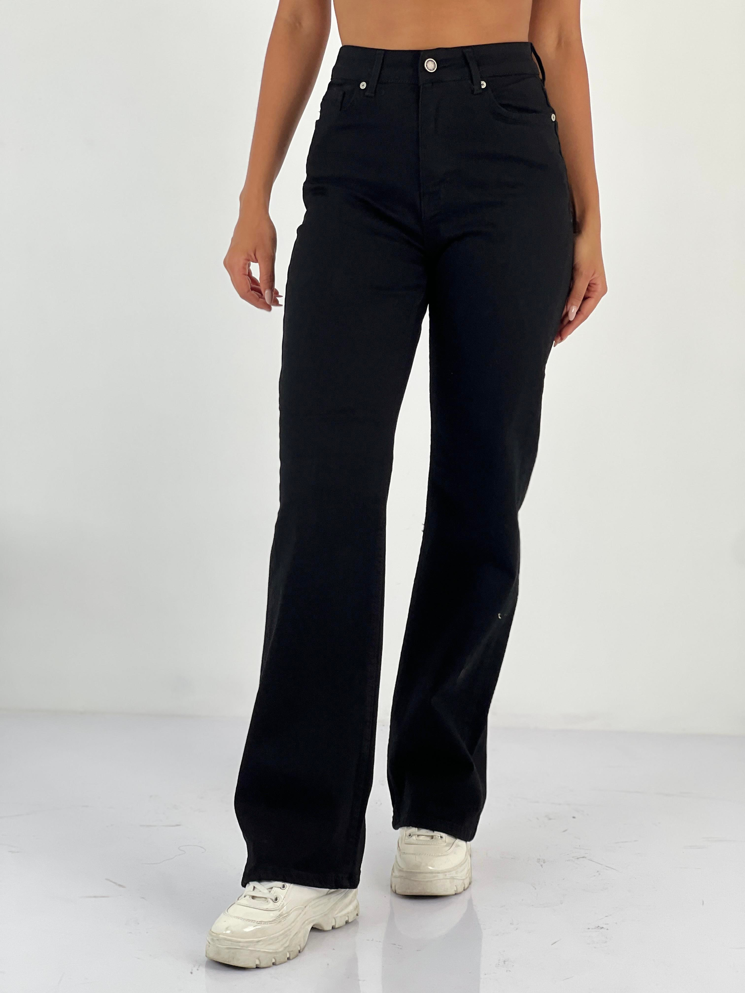 Kadın Yüksek Bel Bol Paça Jean Pantolon-75450