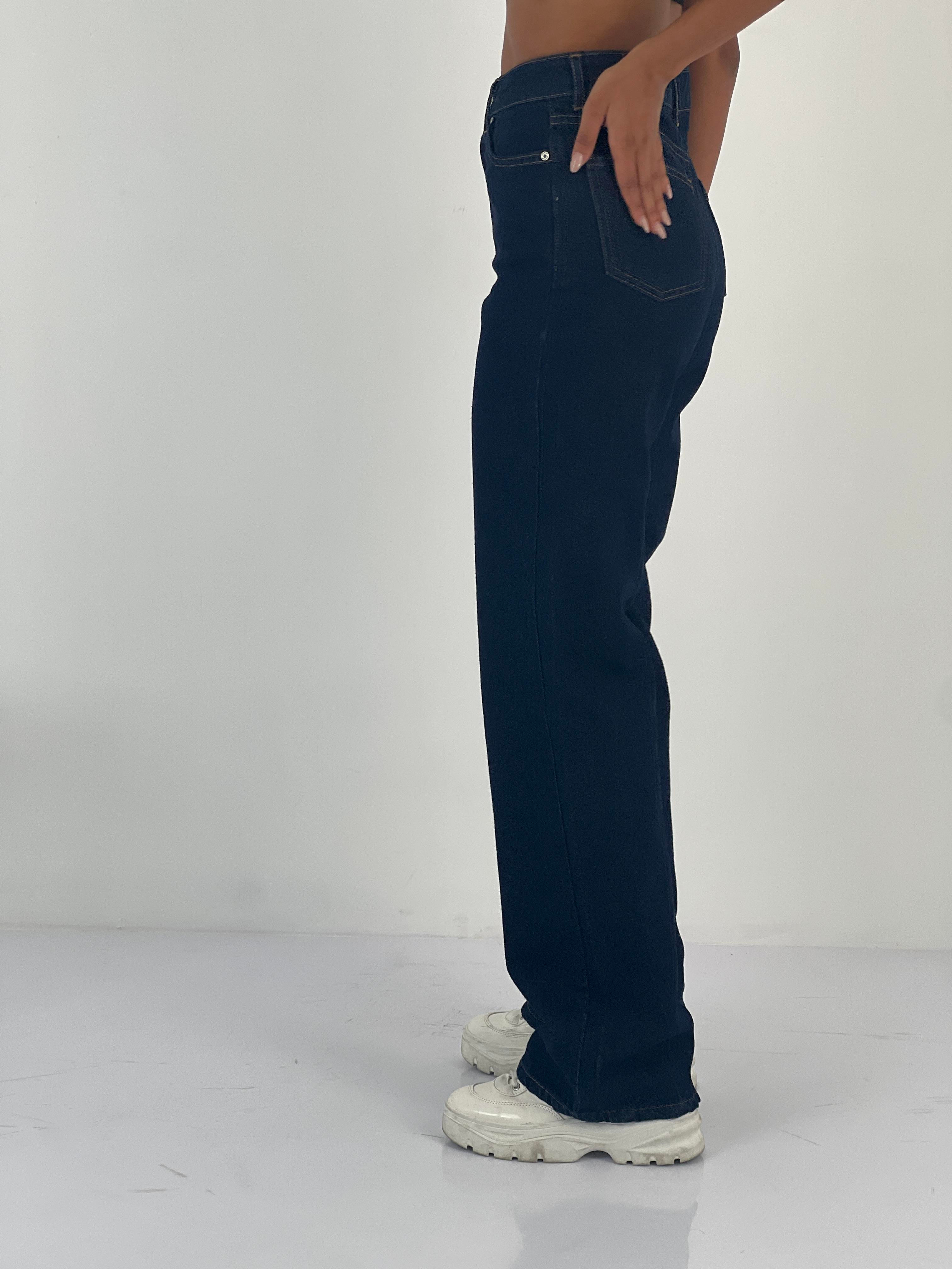 Kadın Yüksek Bel Bol Paça Jean Pantolon-75450