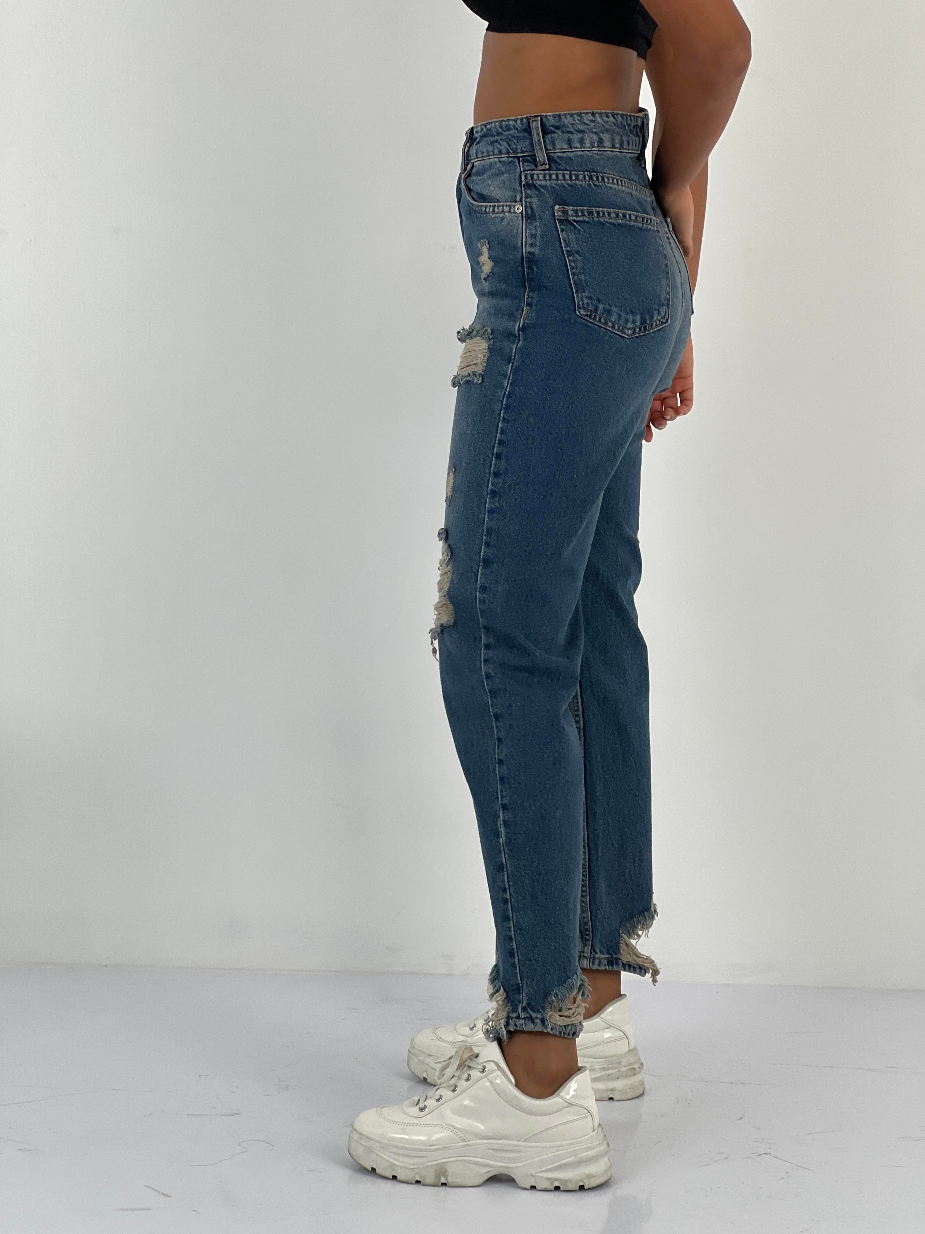 Kadın Yüksek Bel Mom Jean Pantolon-72738