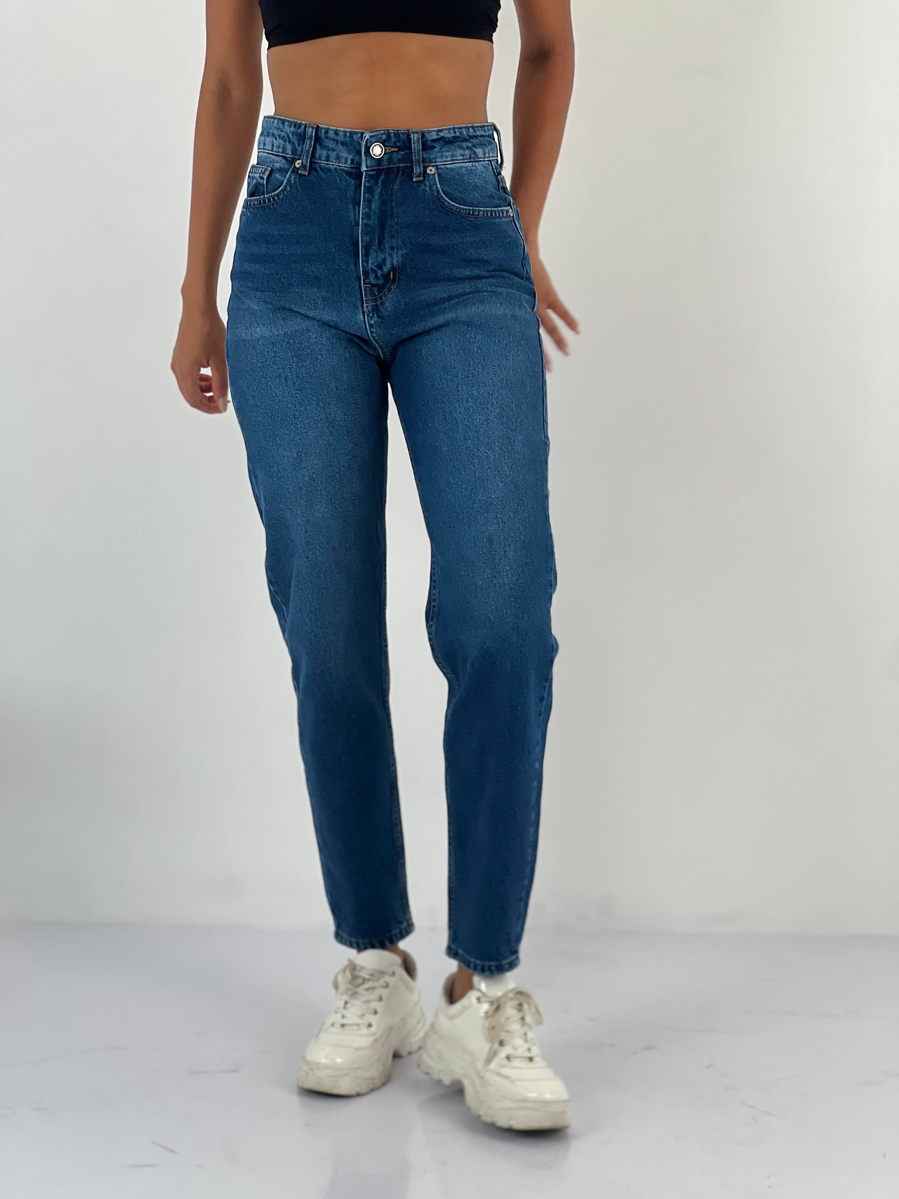 Kadın Yüksek Bel Mom Jean Pantolon-72738