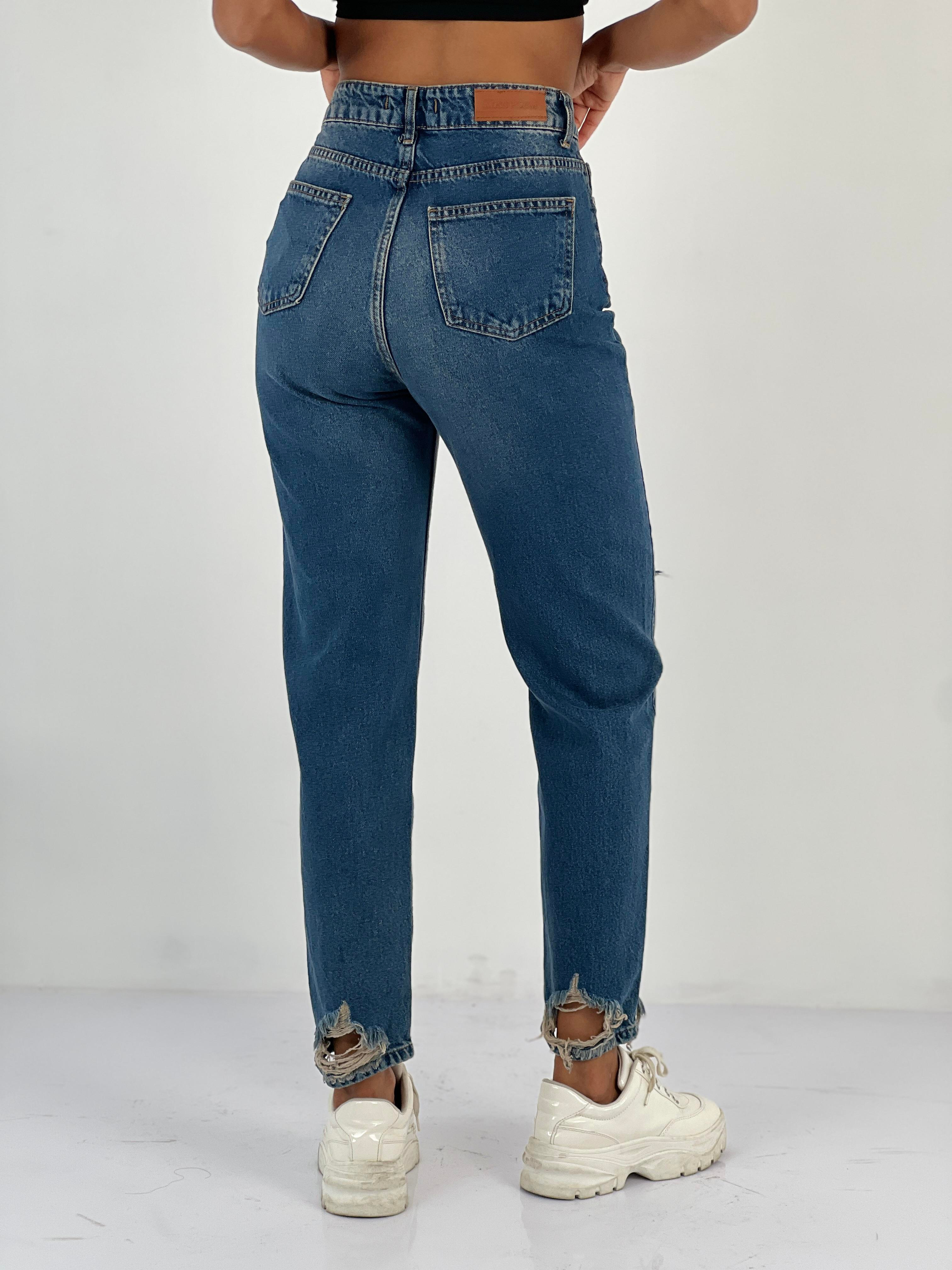 Kadın Yüksek Bel Mom Jean Pantolon-72738