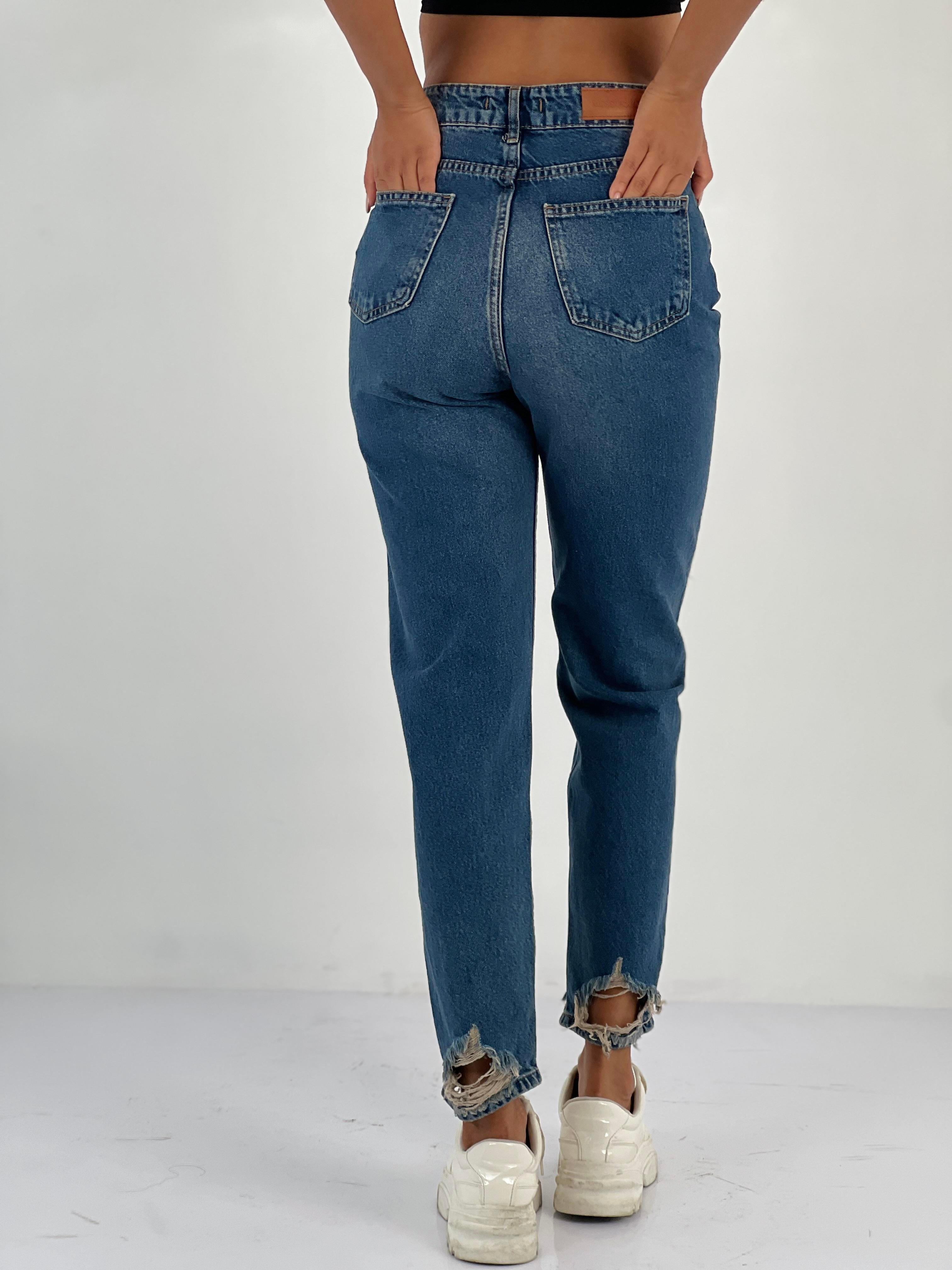 Kadın Yüksek Bel Mom Jean Pantolon-72738