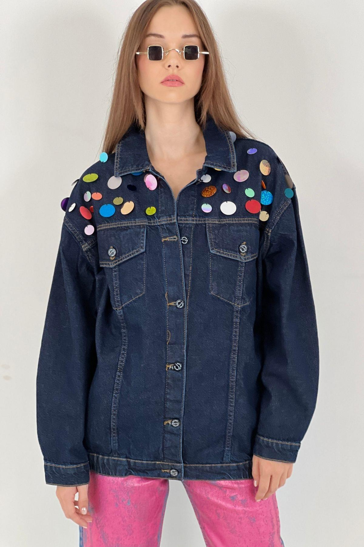 Pul İşlemeli Kadın Jean Mont-72702-1
