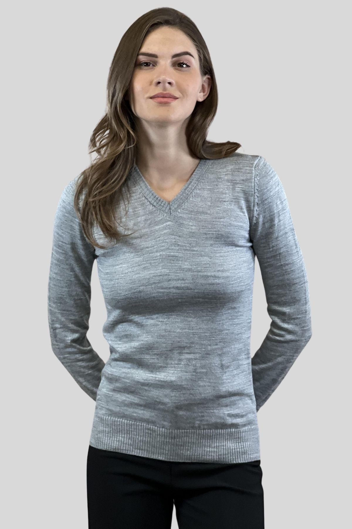 V Yaka Basic Kadın Triko Kazak-32806