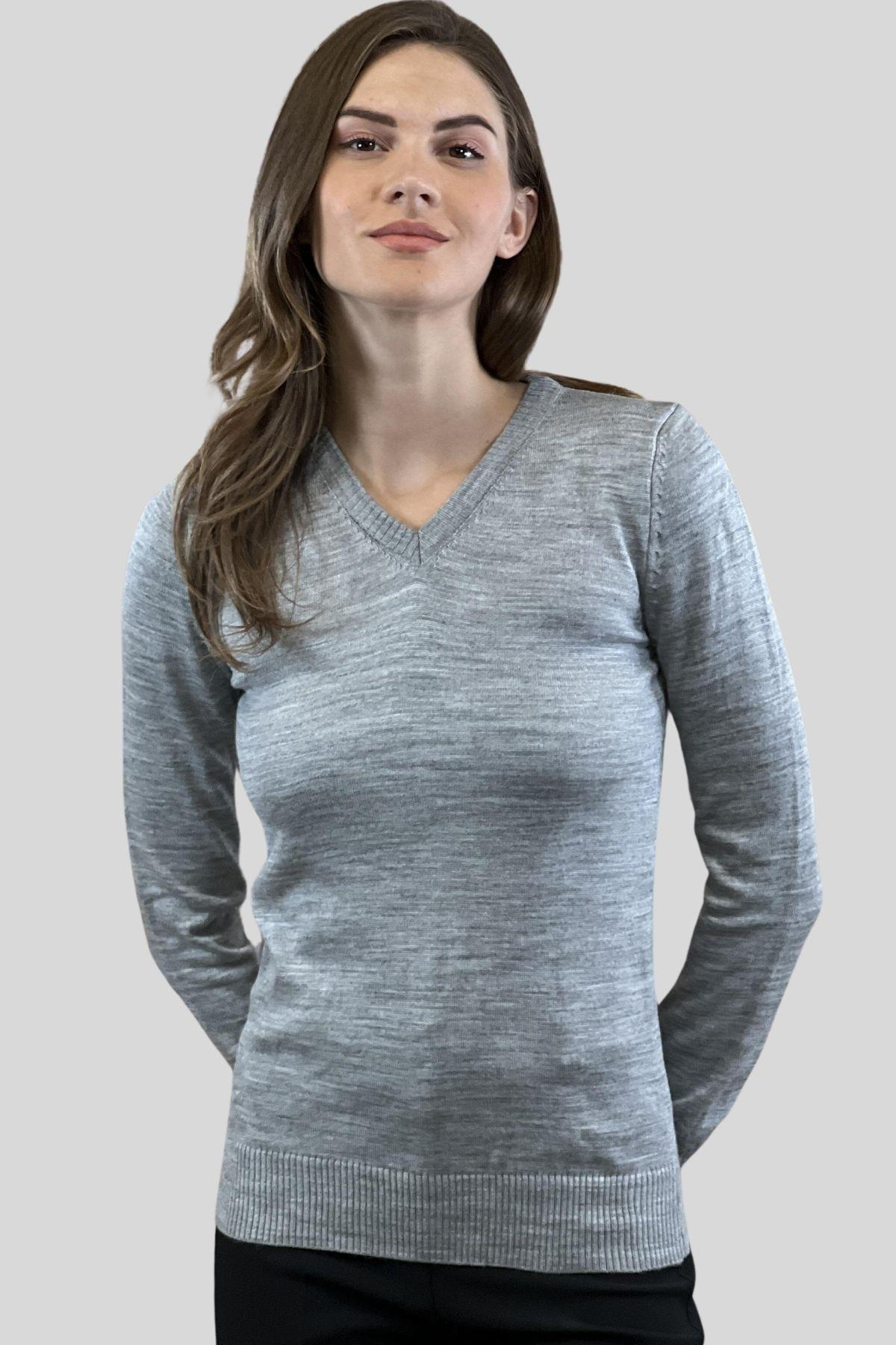 V Yaka Basic Kadın Triko Kazak-32806