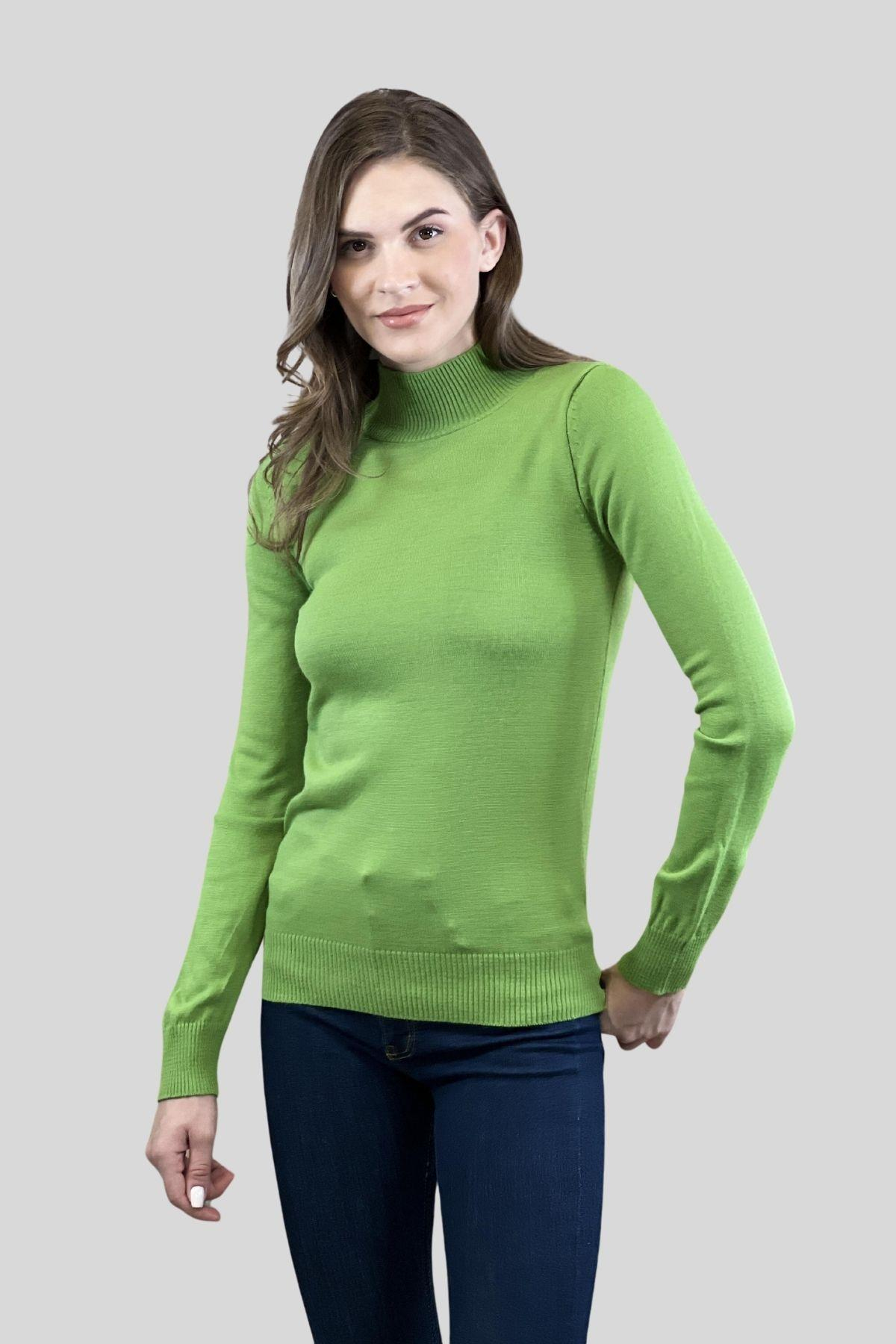 Yarım Balıkçı Yaka Basic Kadın Triko Kazak-32845-14