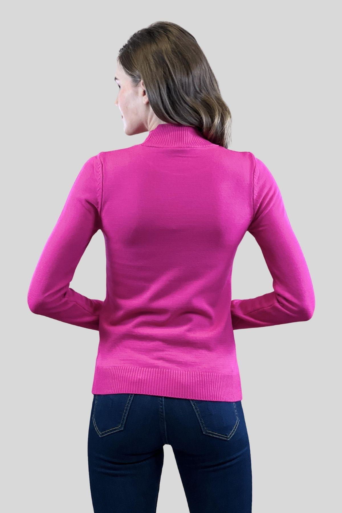 Yarım Balıkçı Yaka Basic Kadın Triko Kazak-32845-14