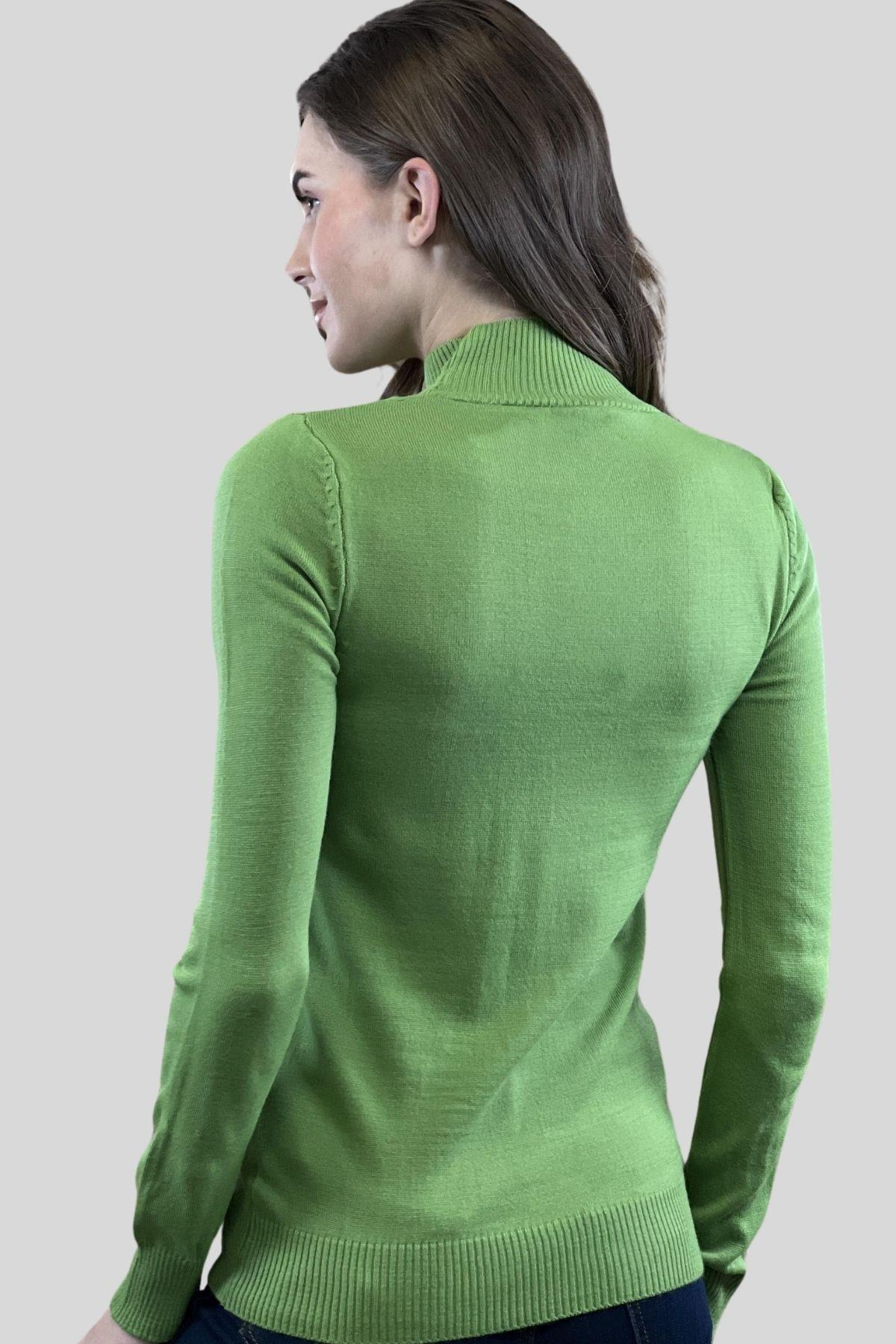 Yarım Balıkçı Yaka Basic Kadın Triko Kazak-32845-14