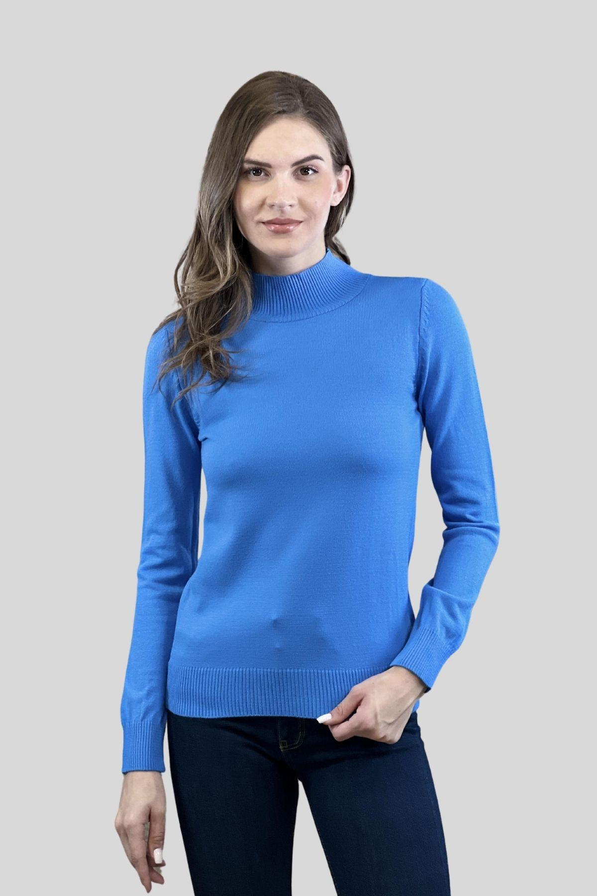 Yarım Balıkçı Yaka Basic Kadın Triko Kazak-32845-14