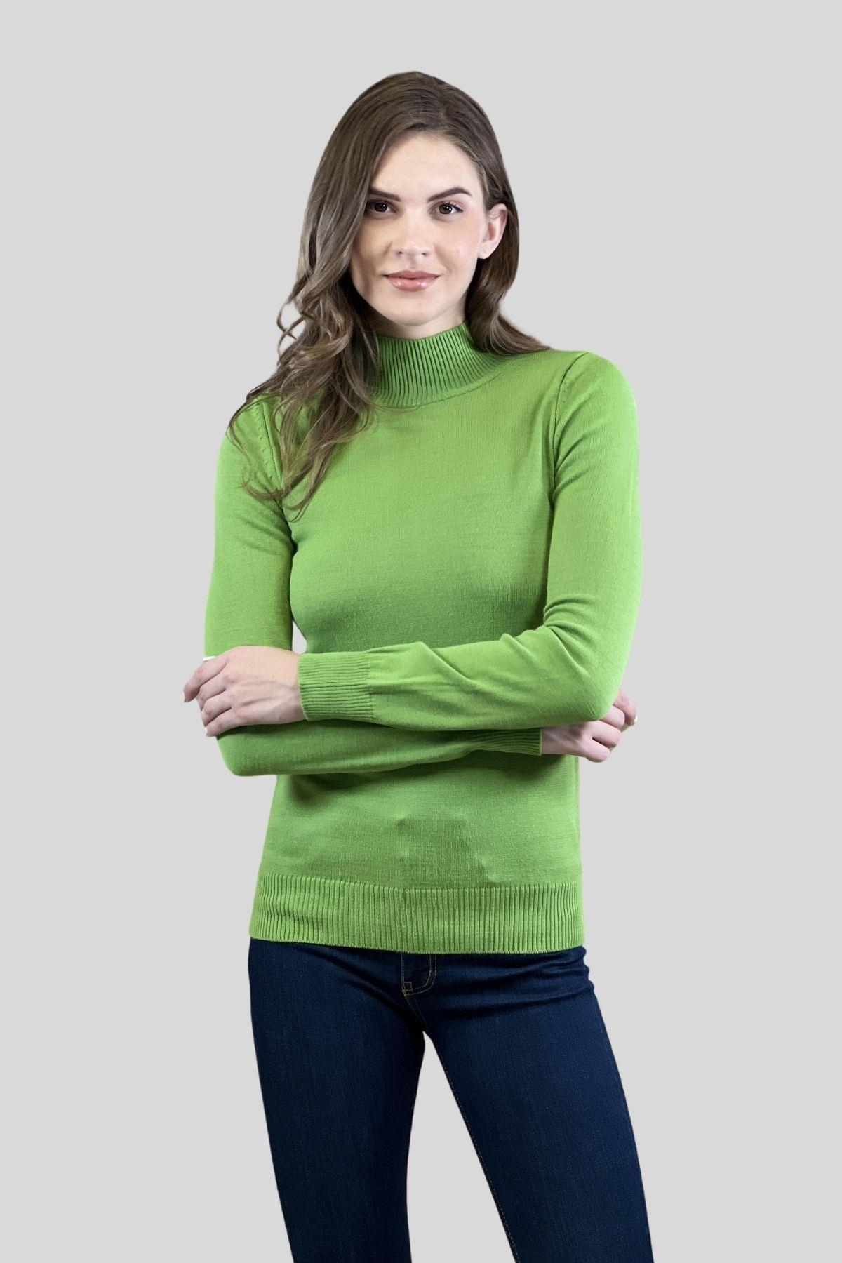 Yarım Balıkçı Yaka Basic Kadın Triko Kazak-32845-14