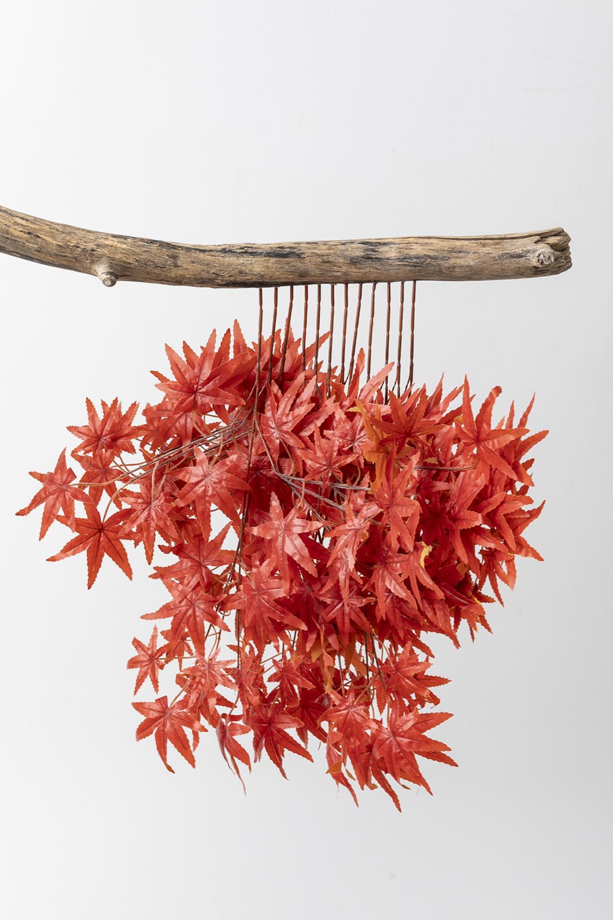 Yapay Çınar Yaprağı Demeti 12'li Turuncu