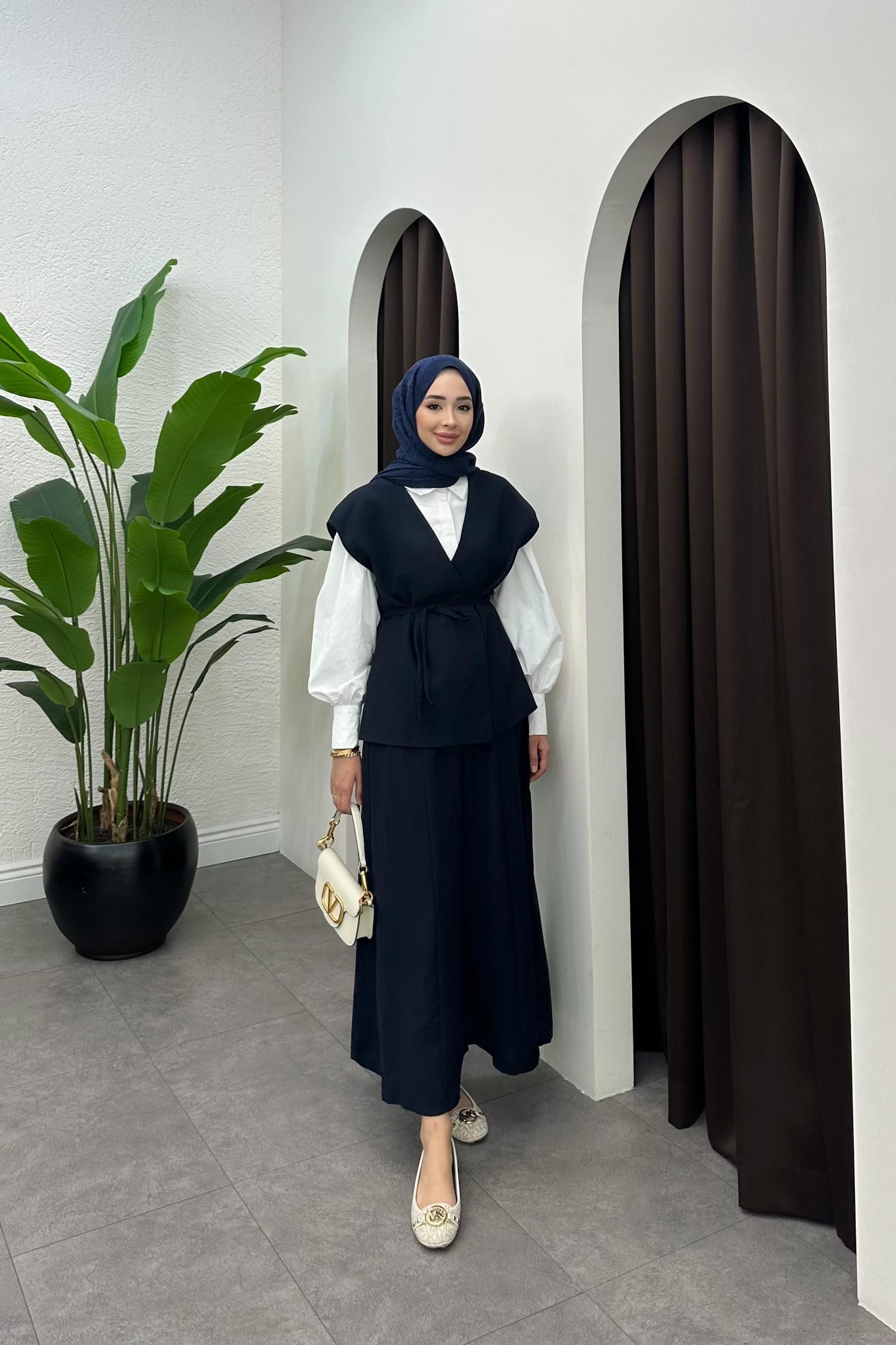 Arinya Yelekli Pantolon Takım - LACİVERT