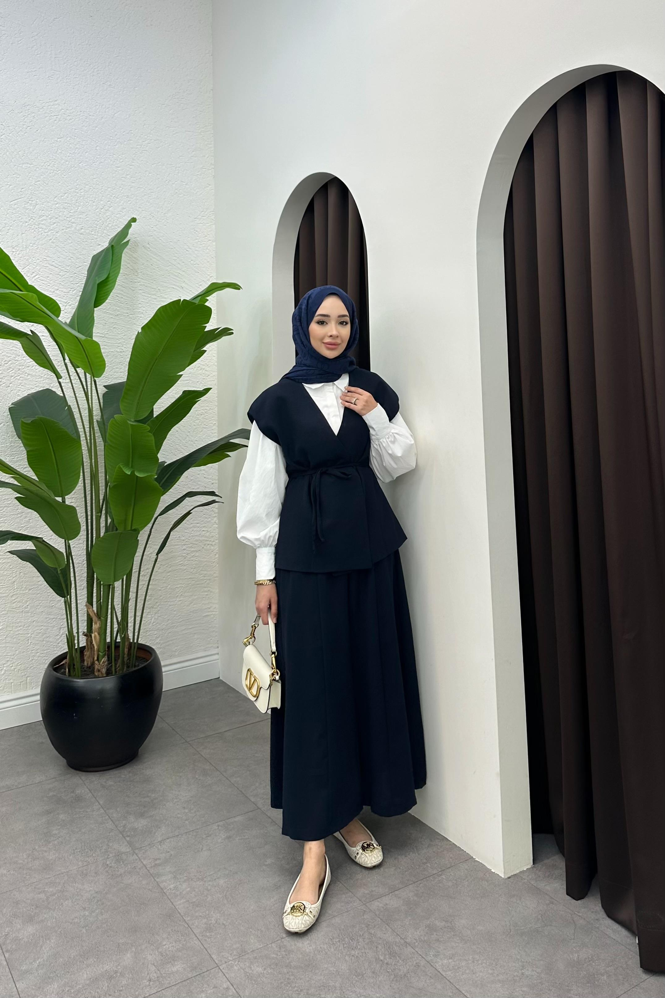 Arinya Yelekli Pantolon Takım - LACİVERT