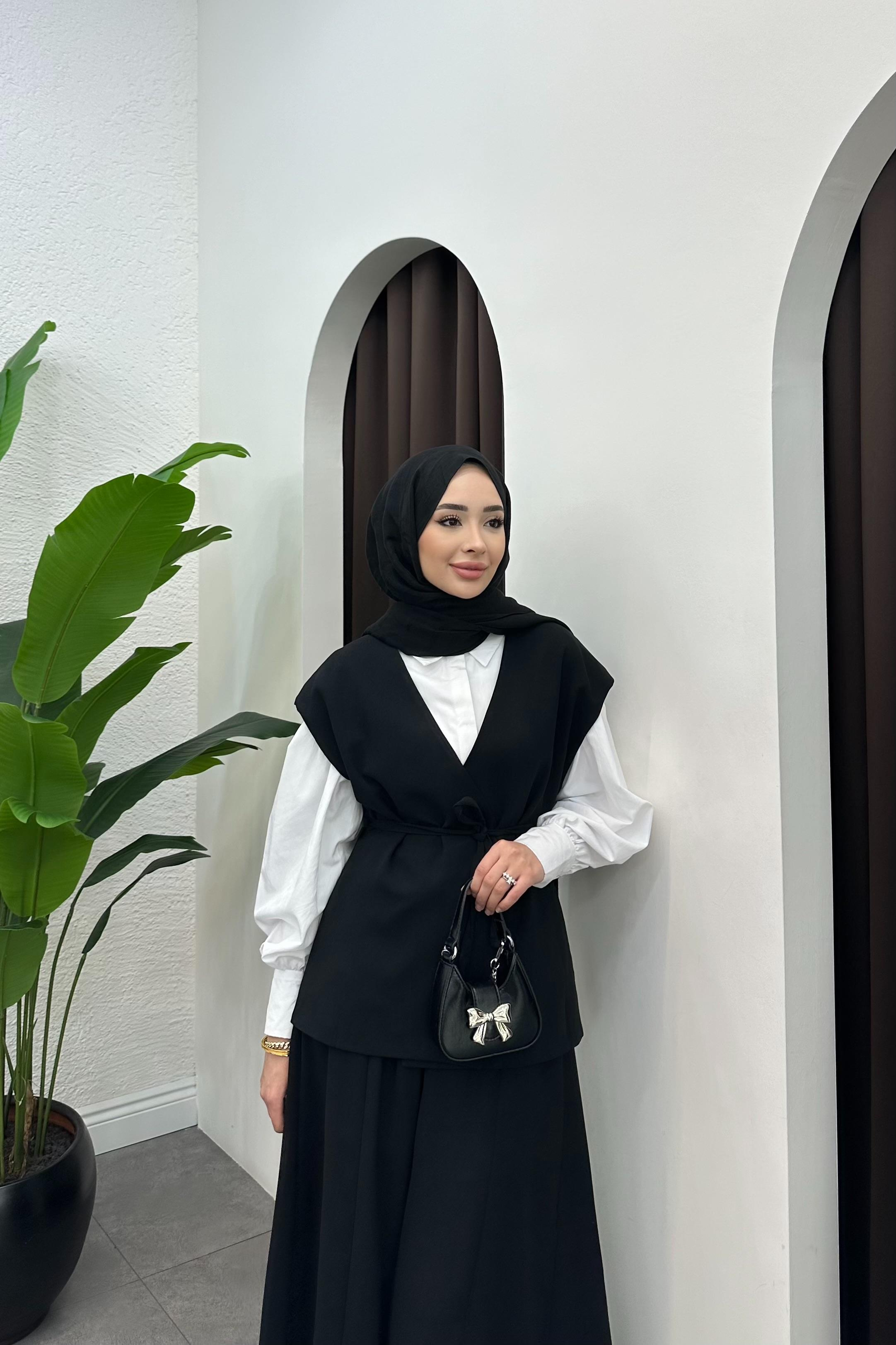 Arinya Yelekli Pantolon Takım - SİYAH