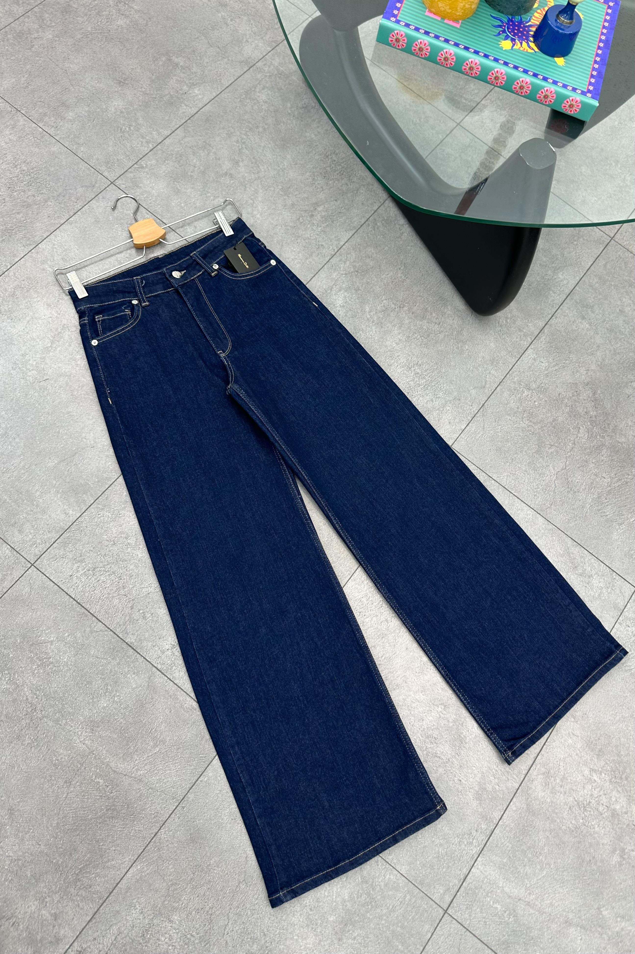 Bol Paça Log Pantolon - LACİVERT