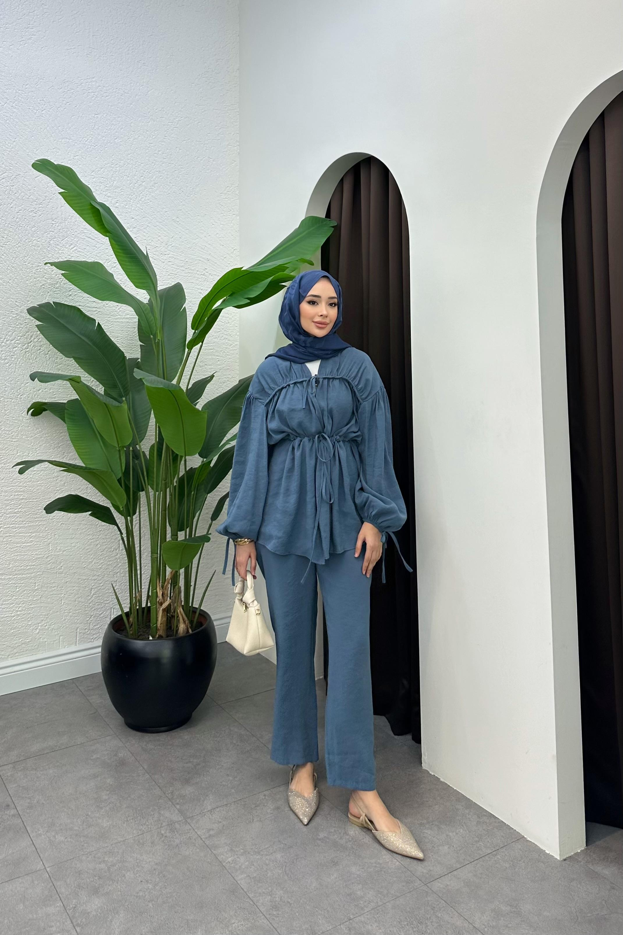 Büzgü Detay İkili Takım - İNDİGO