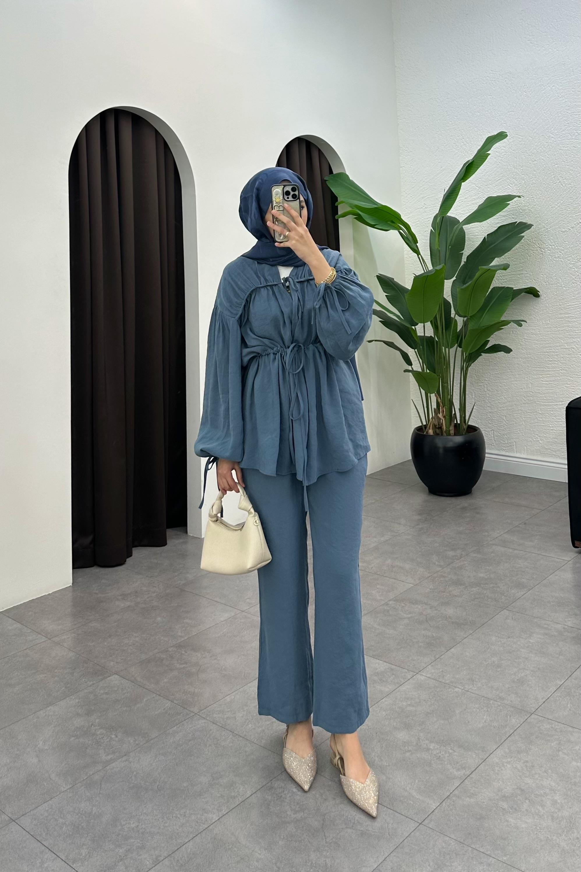 Büzgü Detay İkili Takım - İNDİGO