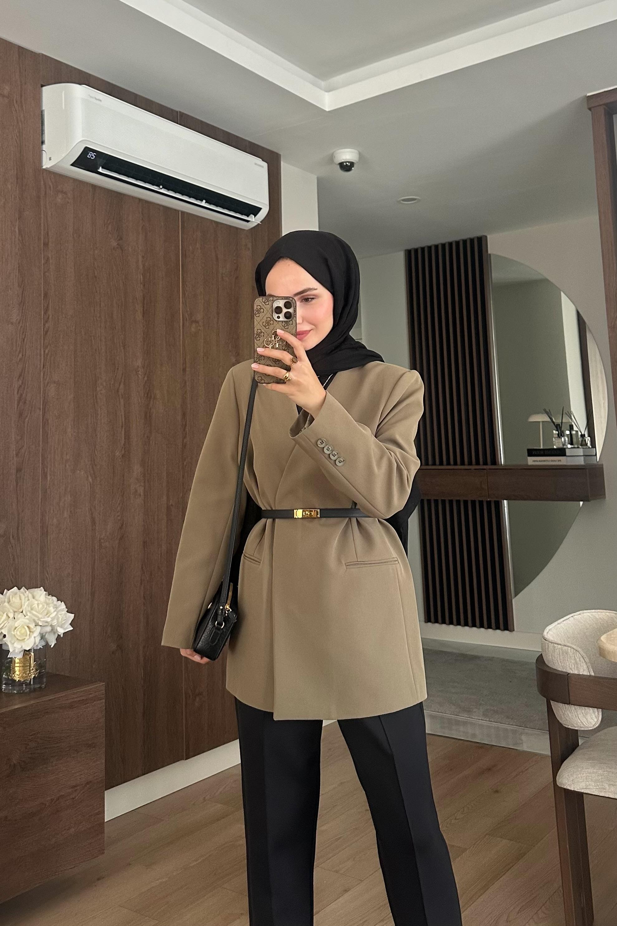 Clai Yakasız Ceket - HAKİ