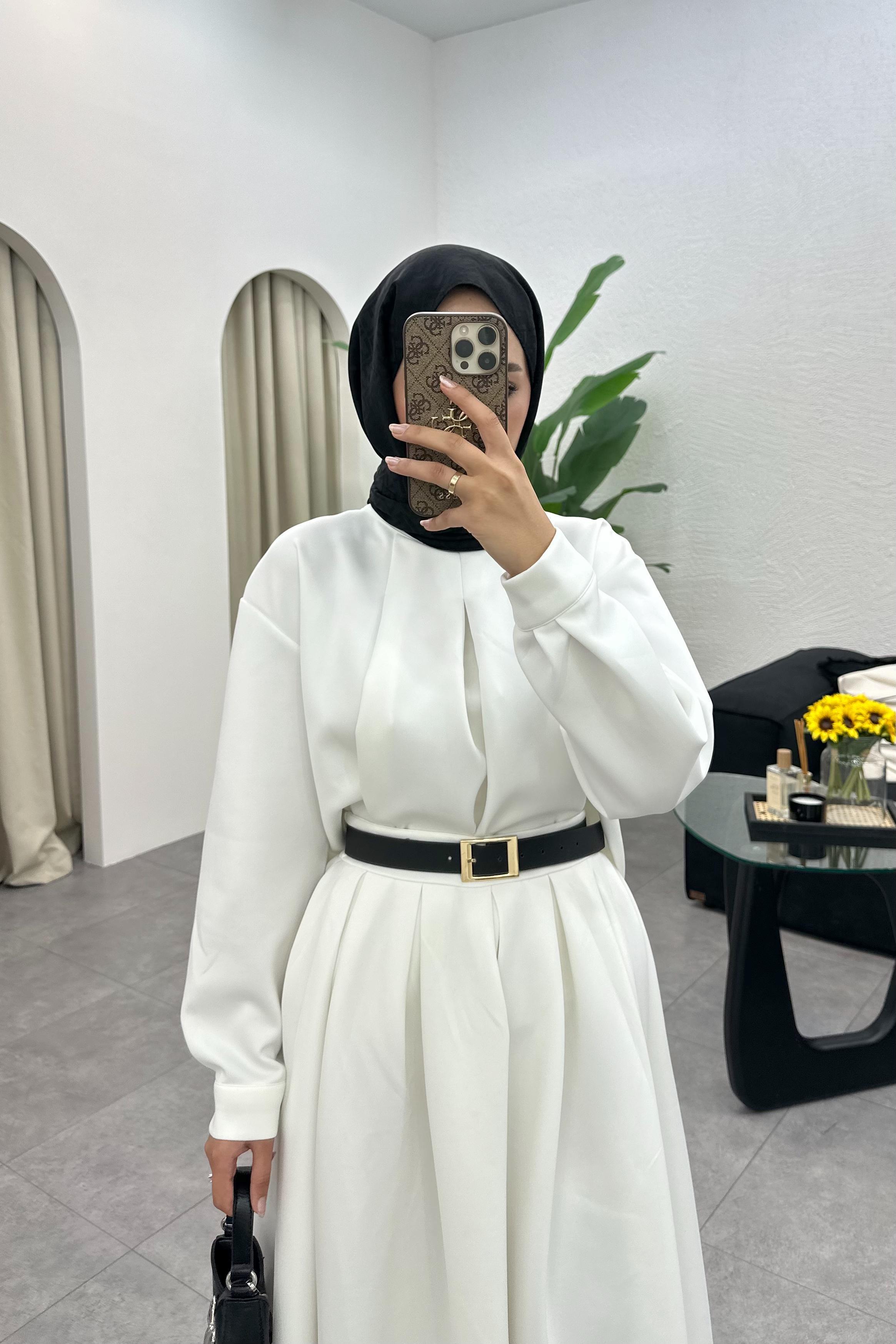 Clara Scuba Etekli Takım - BEYAZ