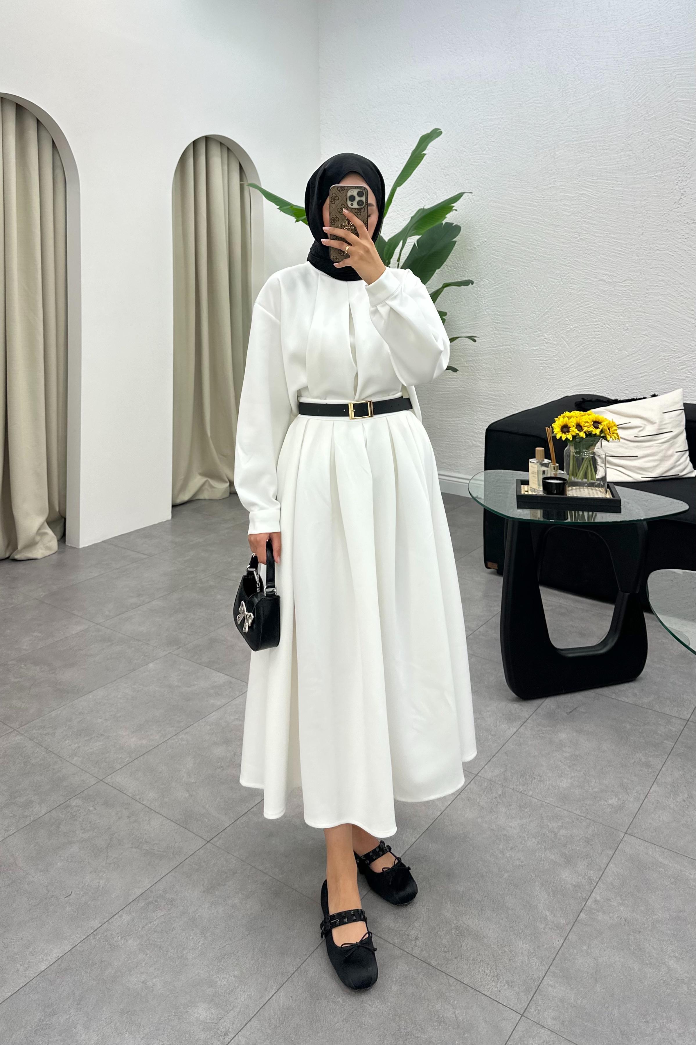 Clara Scuba Etekli Takım - BEYAZ