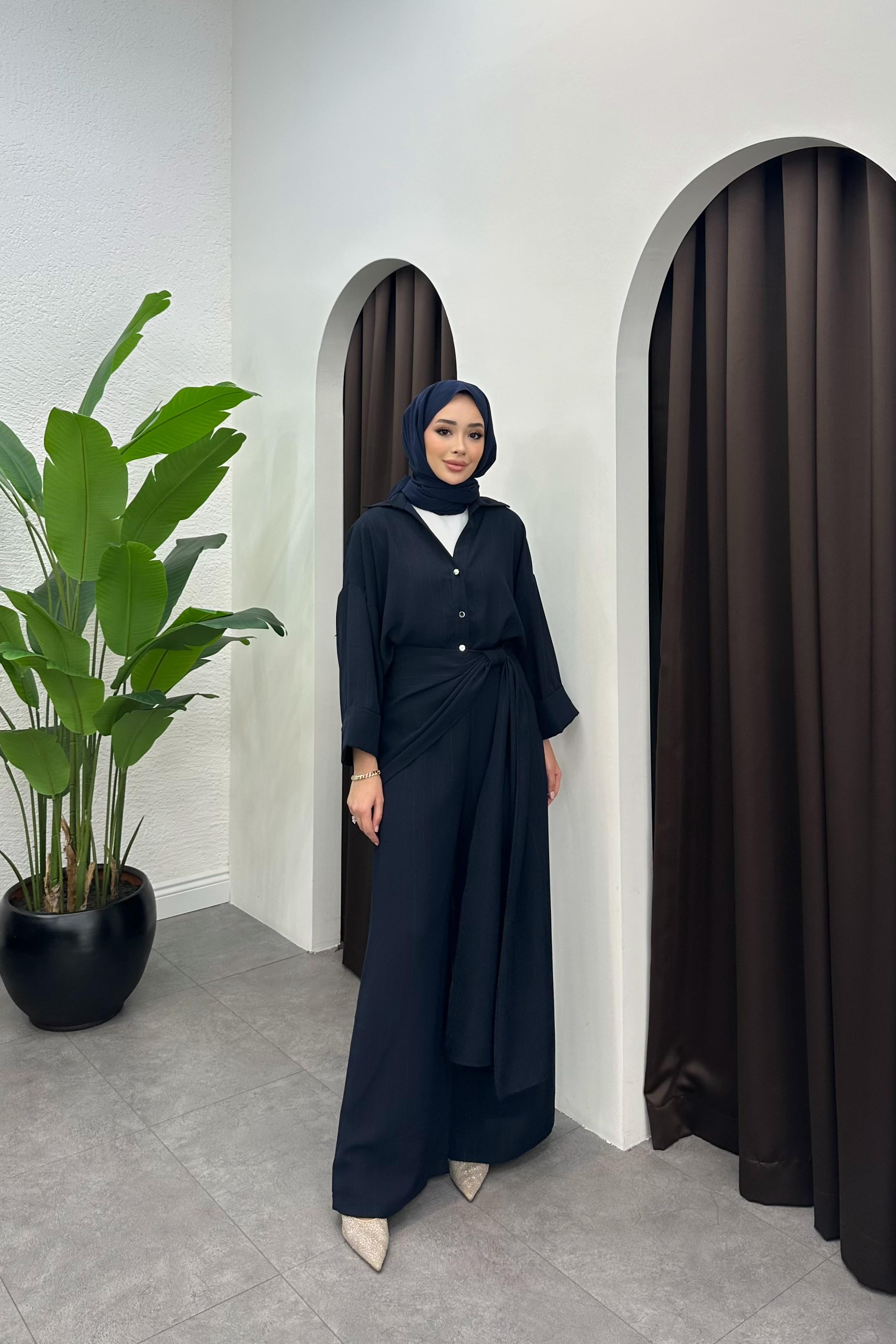 Danyela Pantalon Detay Takım - LACİVERT