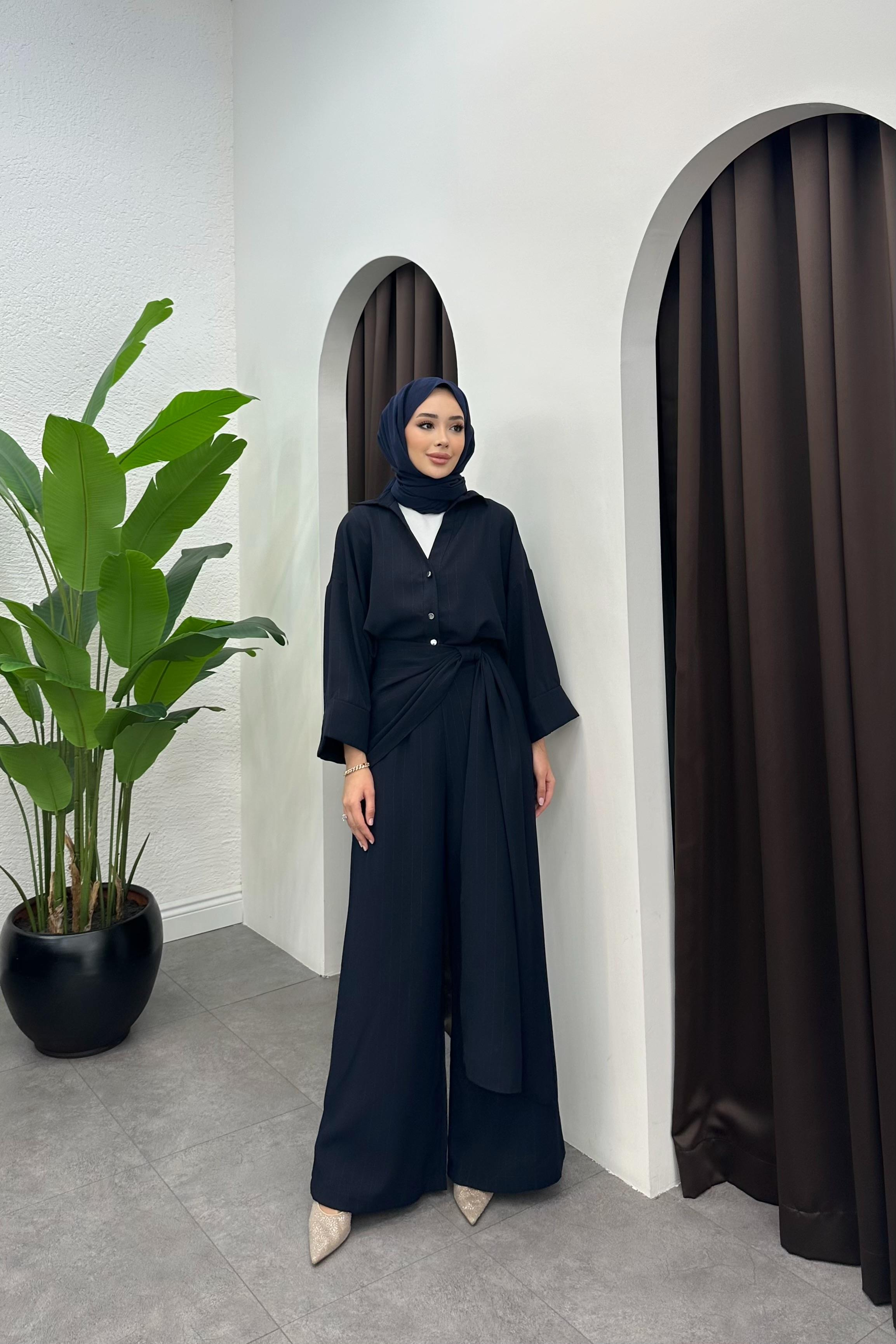 Danyela Pantalon Detay Takım - LACİVERT