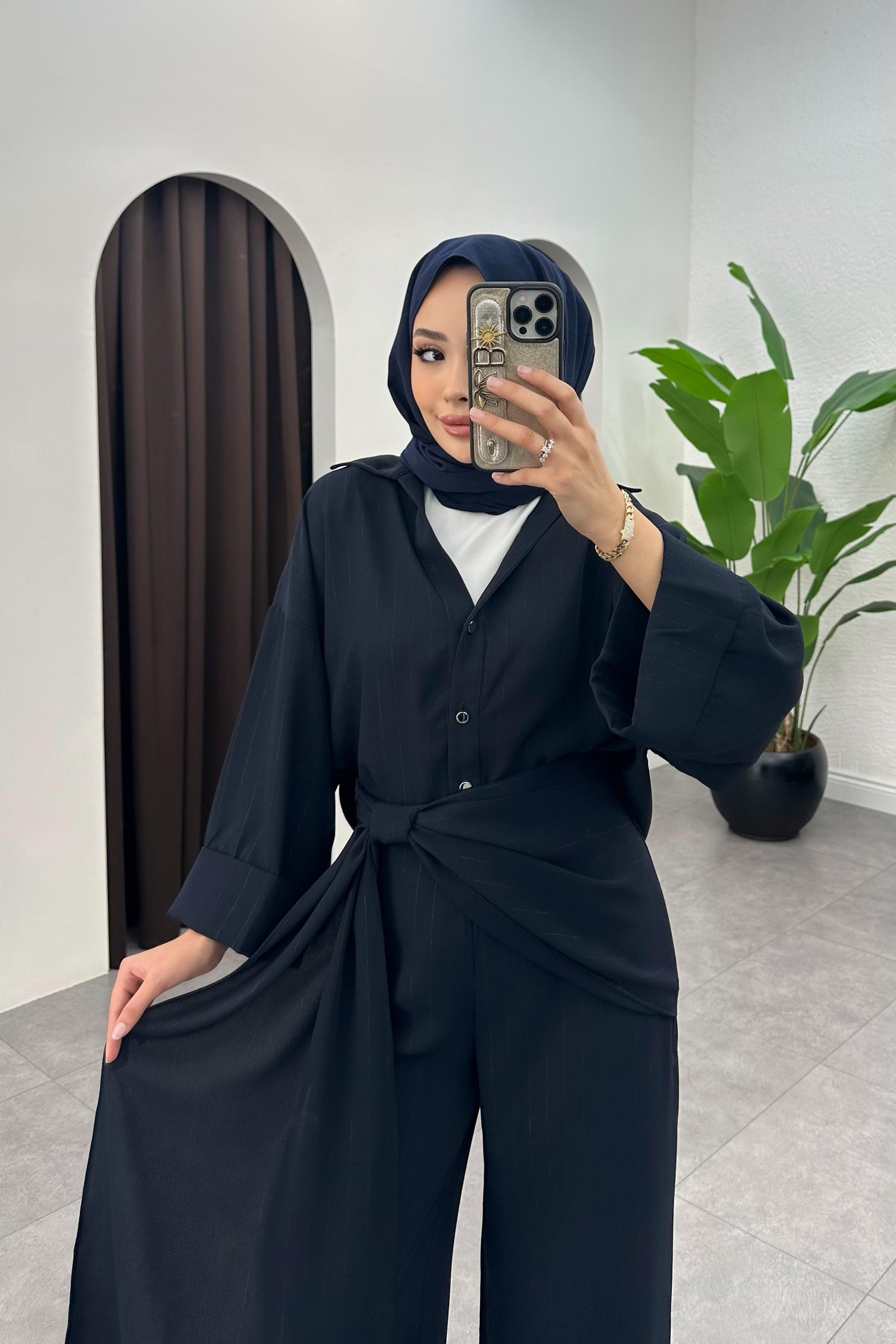 Danyela Pantalon Detay Takım - LACİVERT