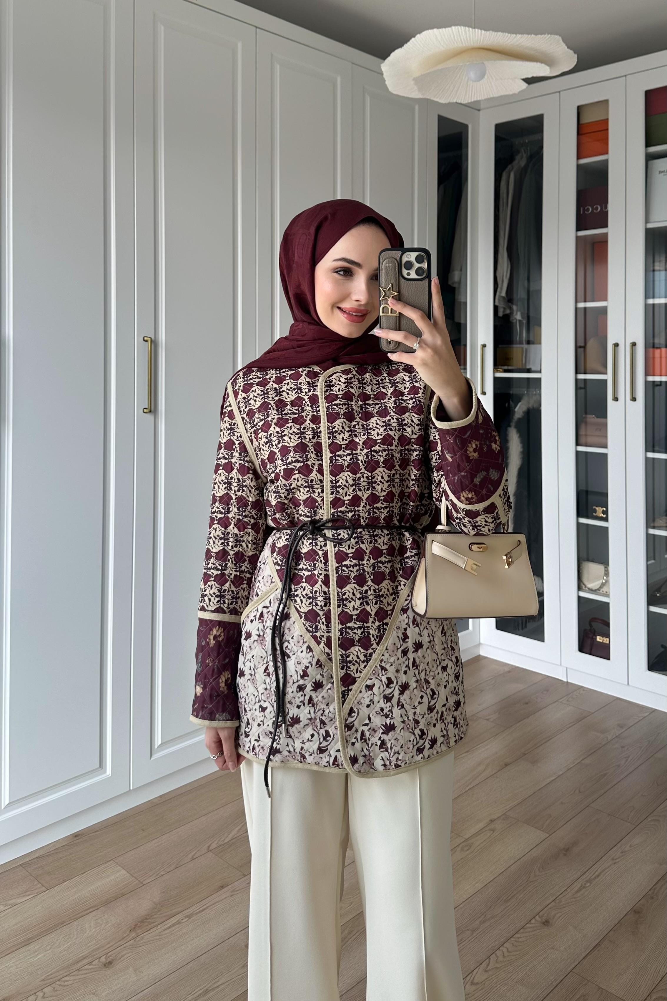 Deri Kemerli Etnik Ceket - MÜRDÜM