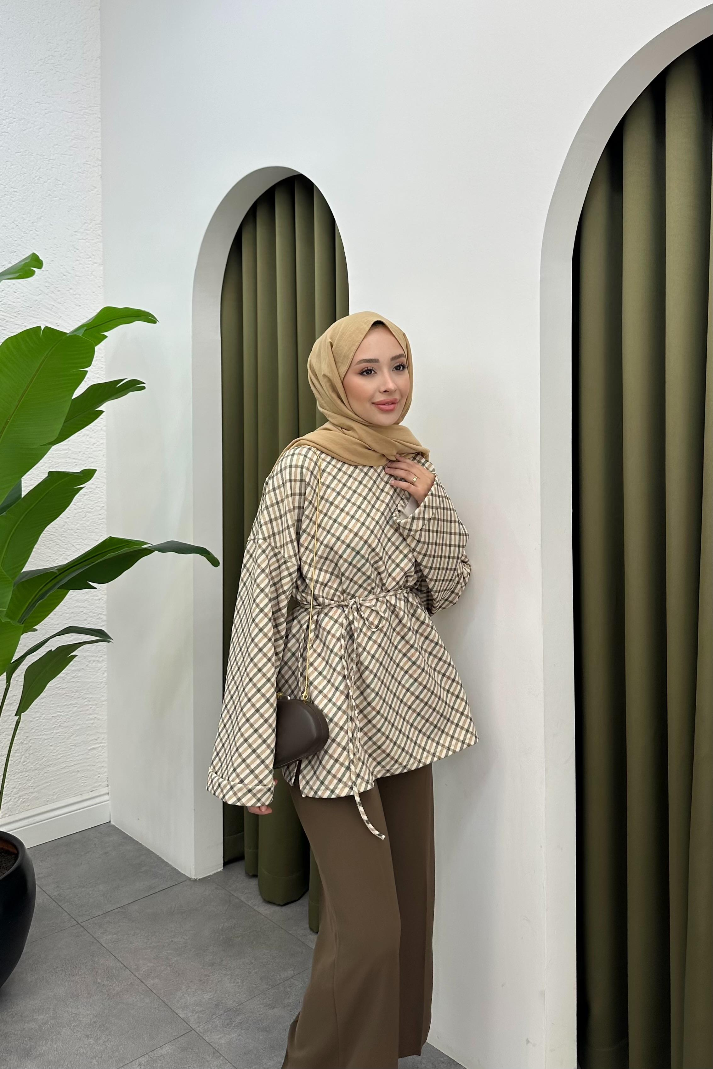 Desenli Scuba Sweatshirt - HAKİ