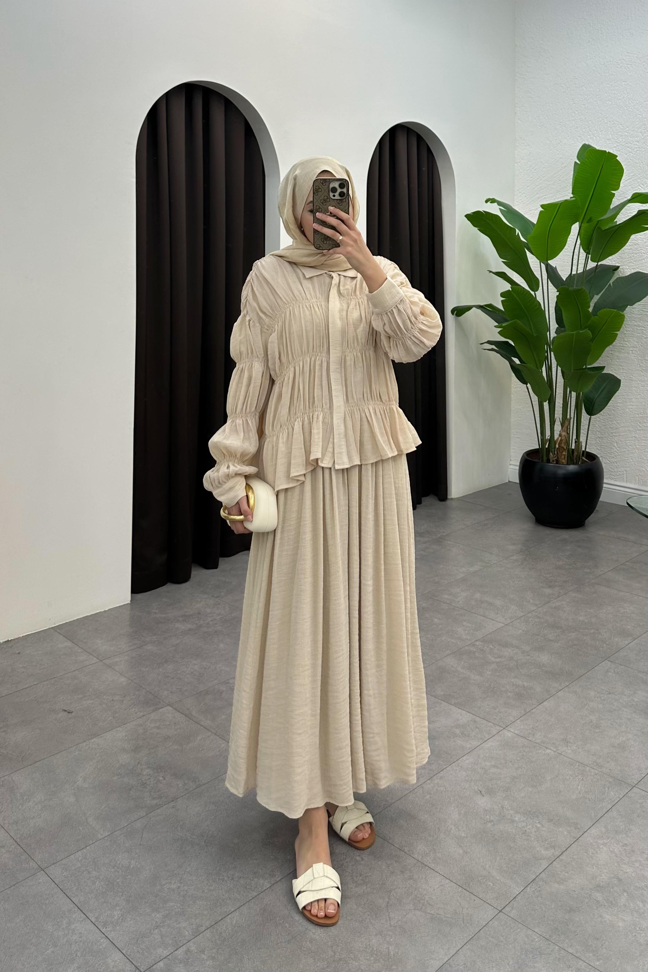 Eliora Büzgü Detay Etek Takım - TAŞ