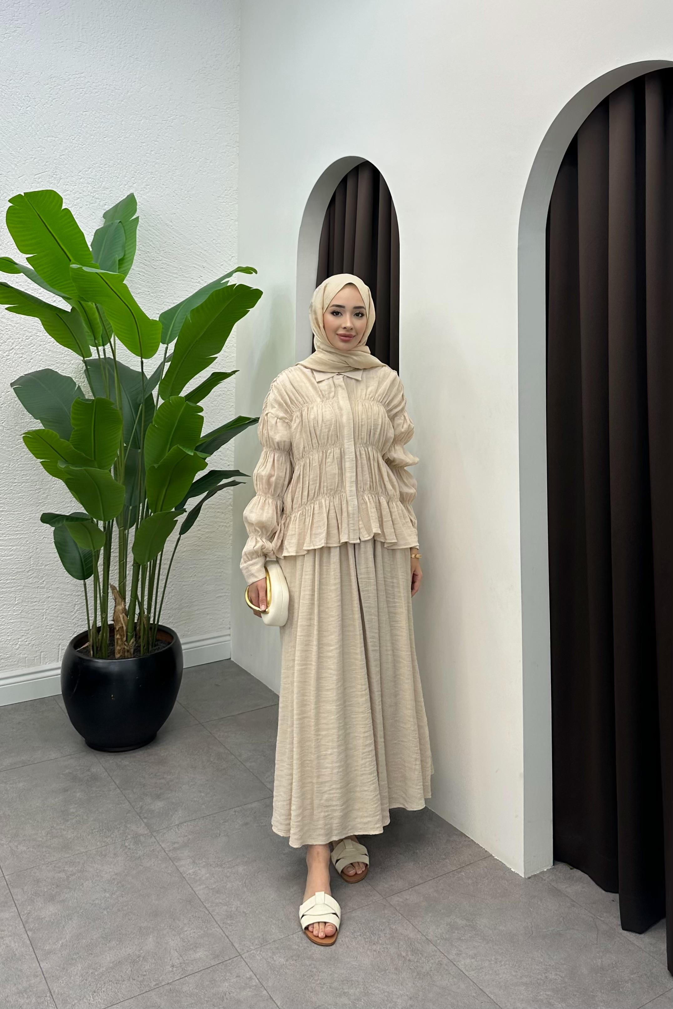 Eliora Büzgü Detay Etek Takım - TAŞ