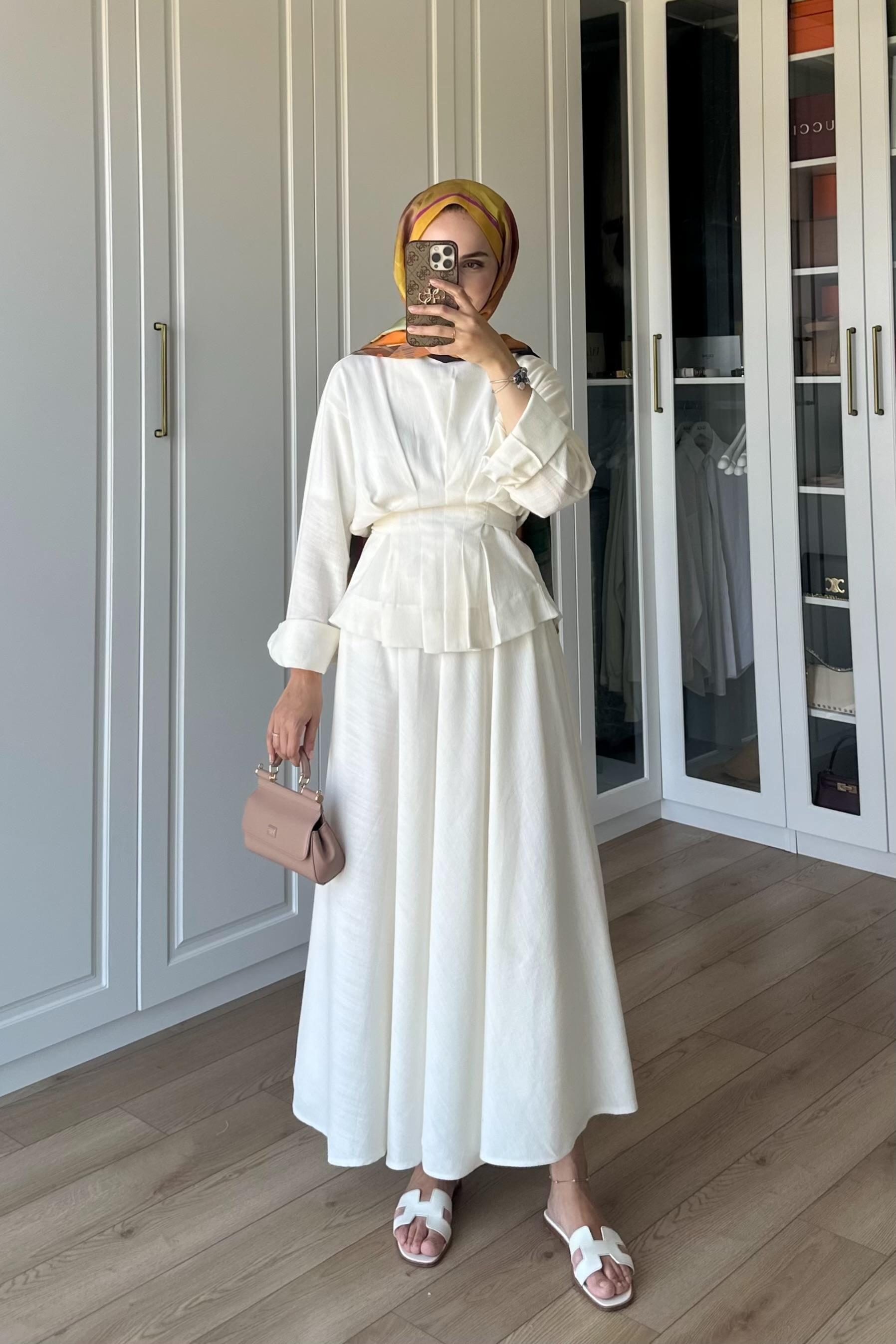 Ellarose Etek Takım - BEYAZ