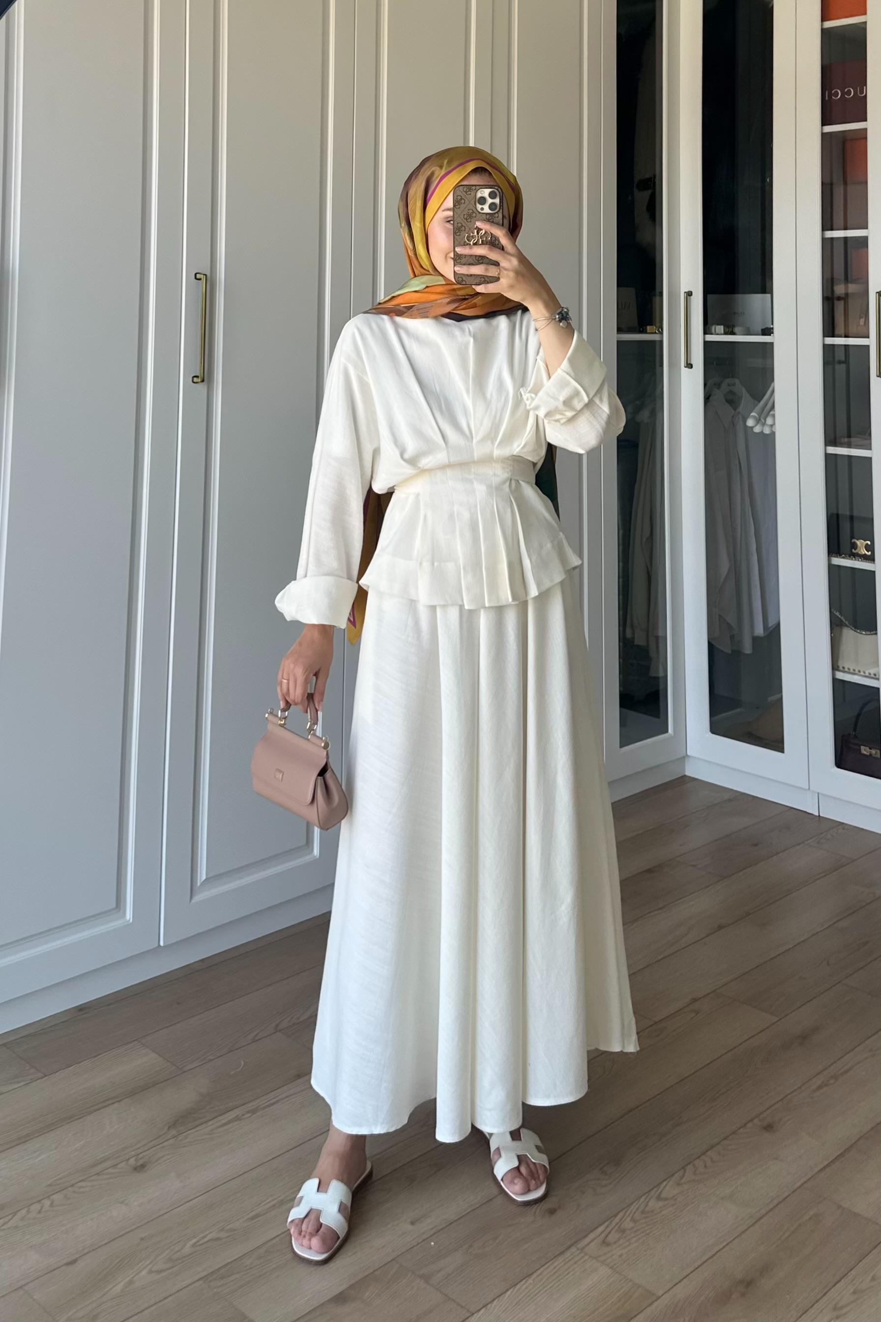 Ellarose Etek Takım - BEYAZ
