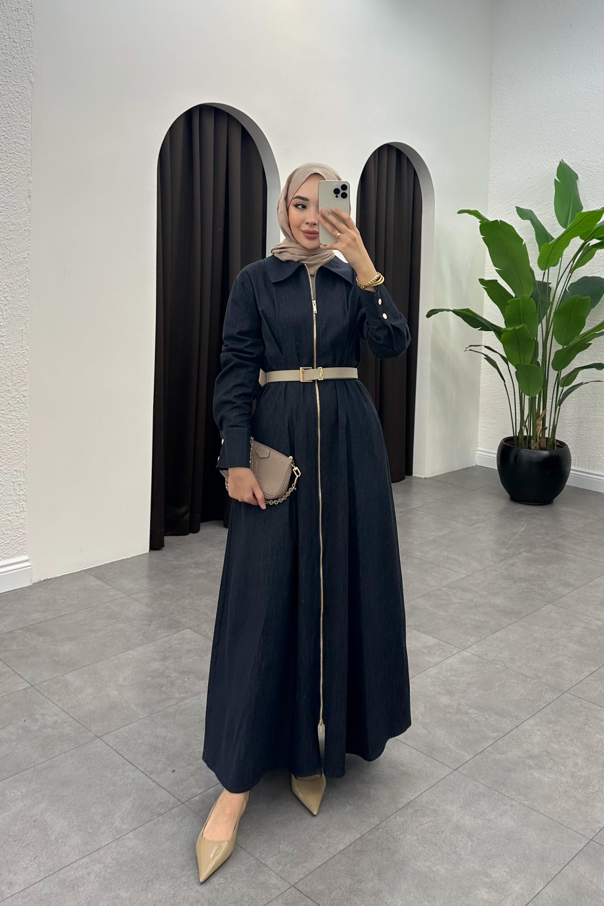 Evsa Denim Elbise - LACİVERT