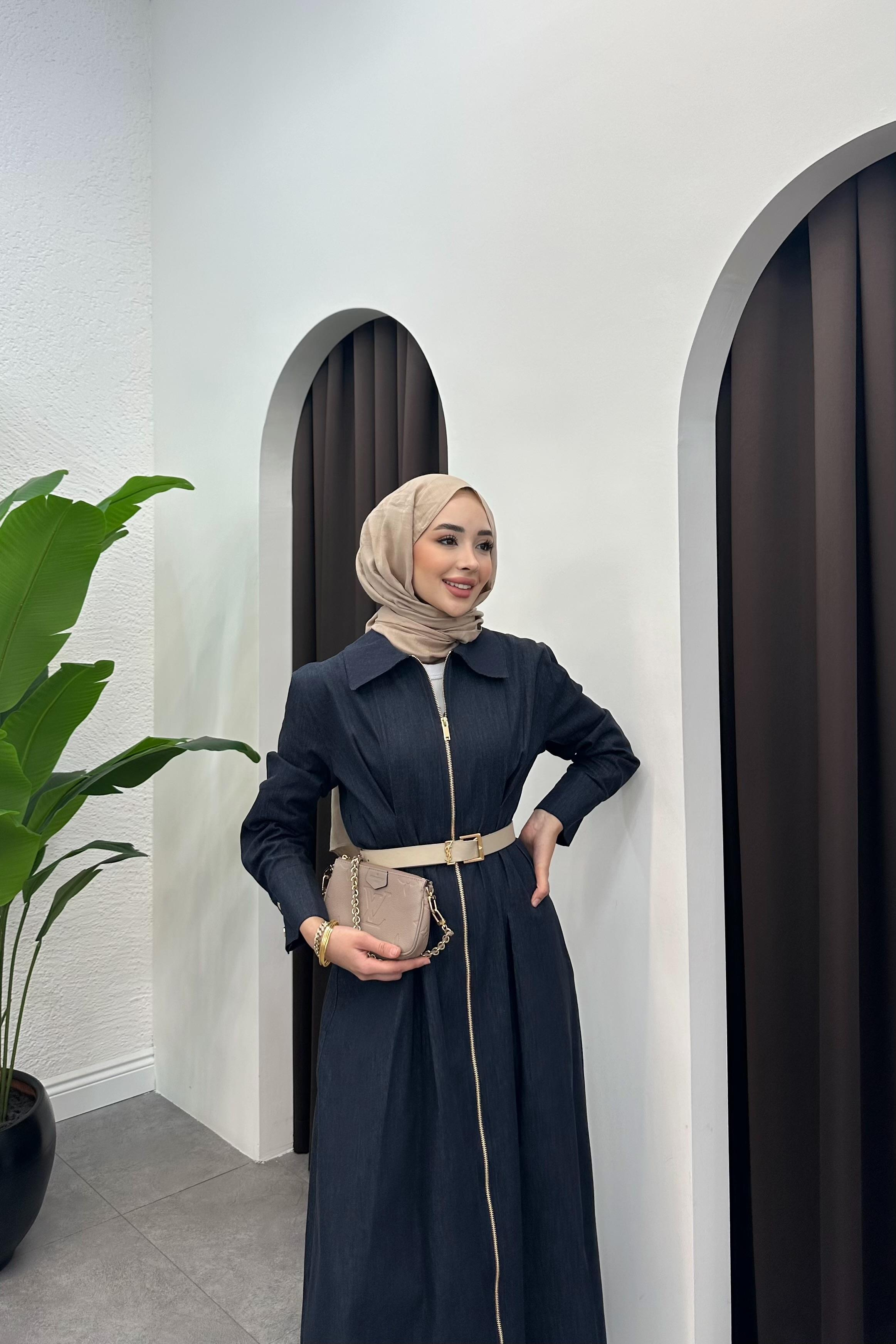 Evsa Denim Elbise - LACİVERT