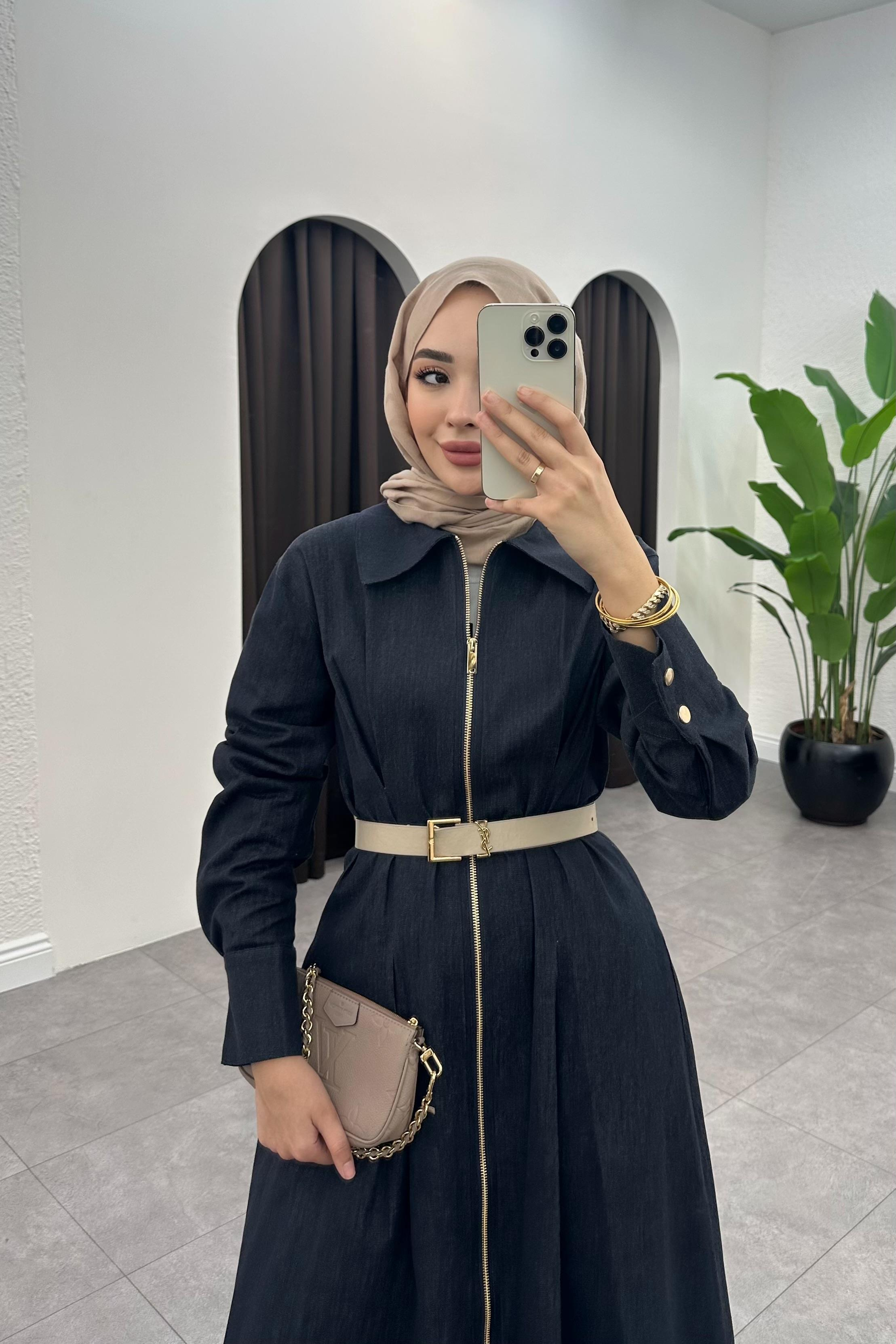 Evsa Denim Elbise - LACİVERT