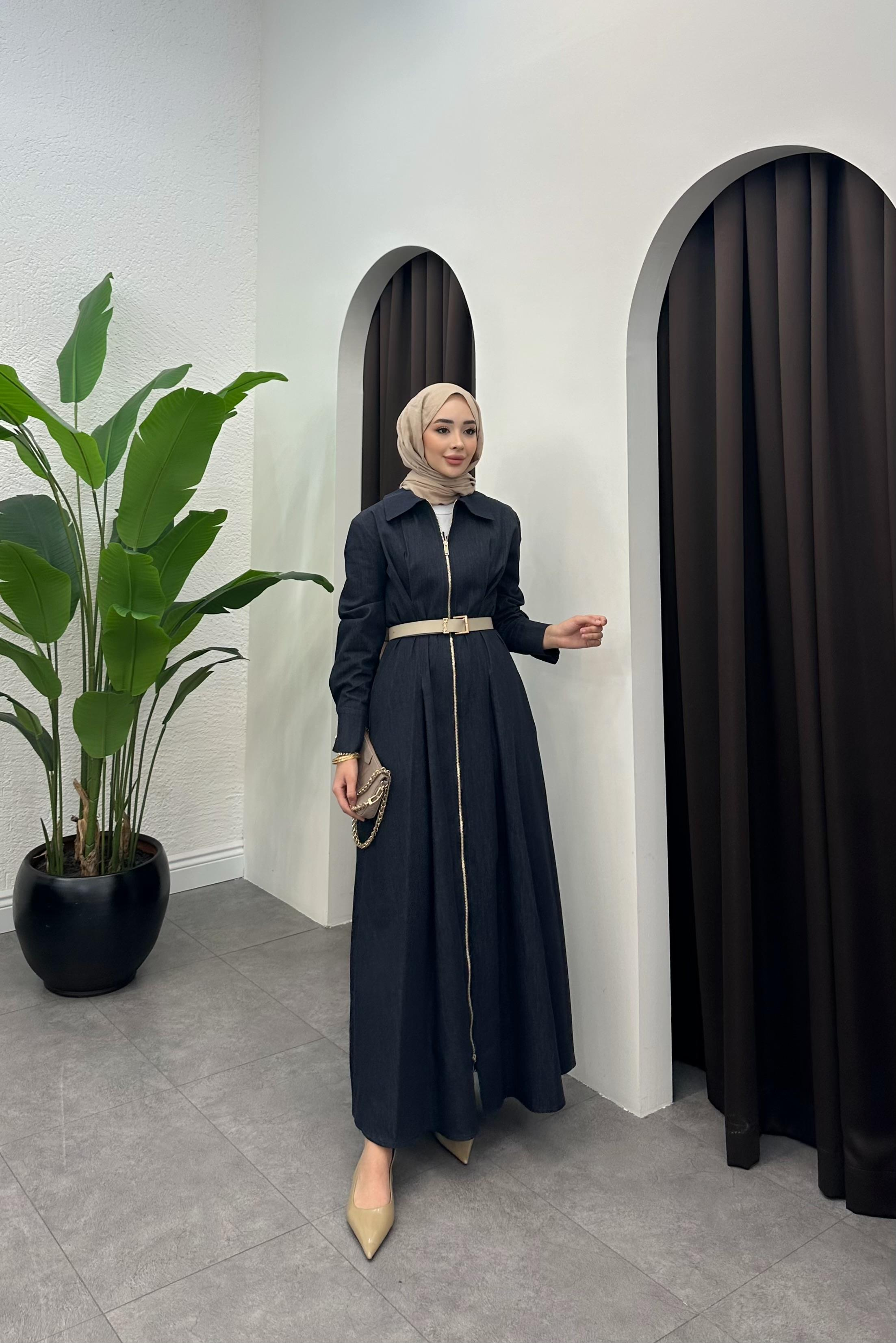 Evsa Denim Elbise - LACİVERT