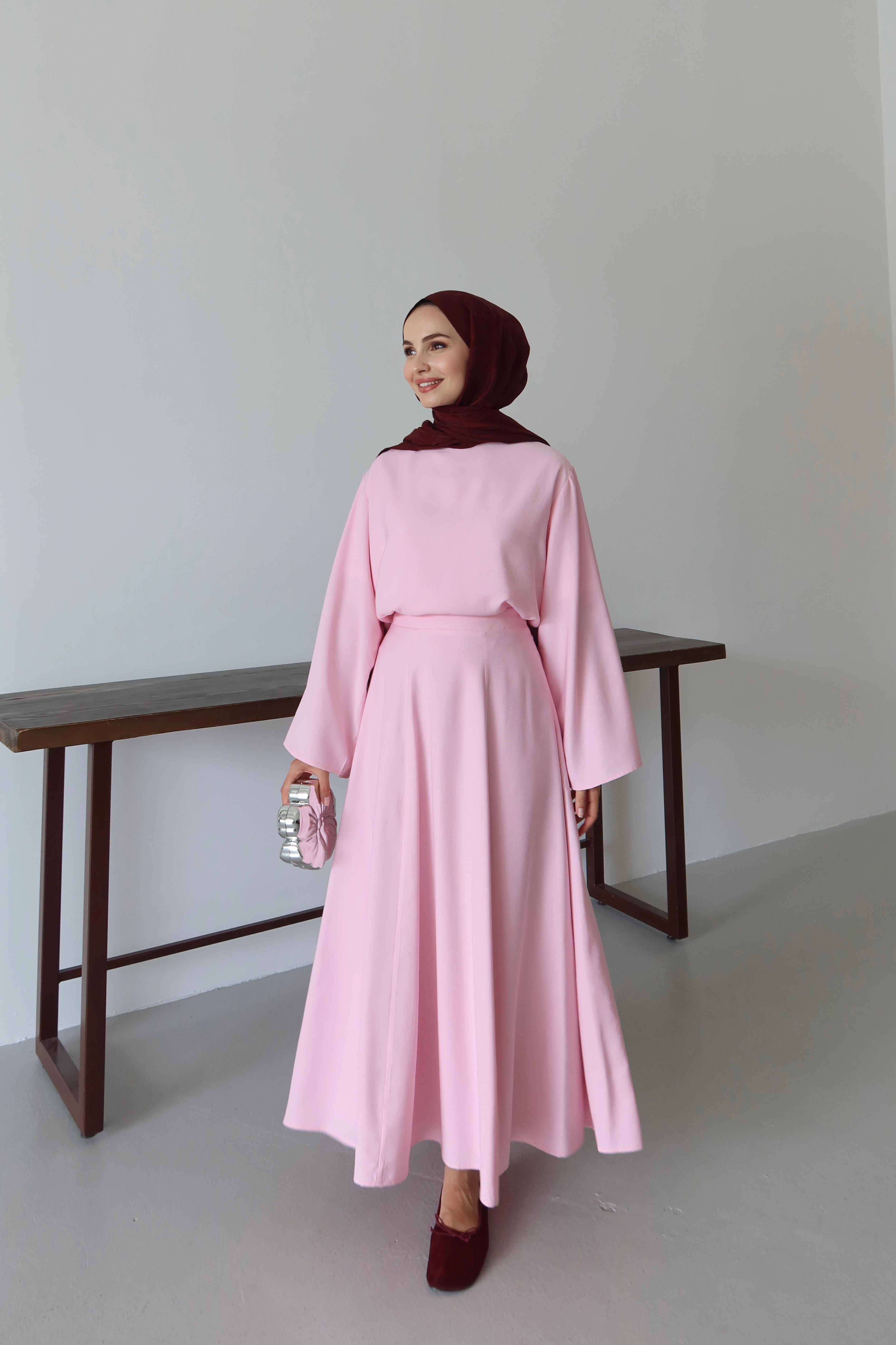 Ferena İkili Etek Takım - PEMBE